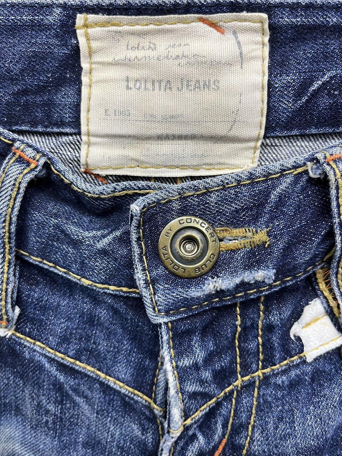 Vintage 🔥YOSHITOMO NARA LOLITA Exotic Denim Chrome Hearts Inspired Size US 29 - 16 Thumbnail