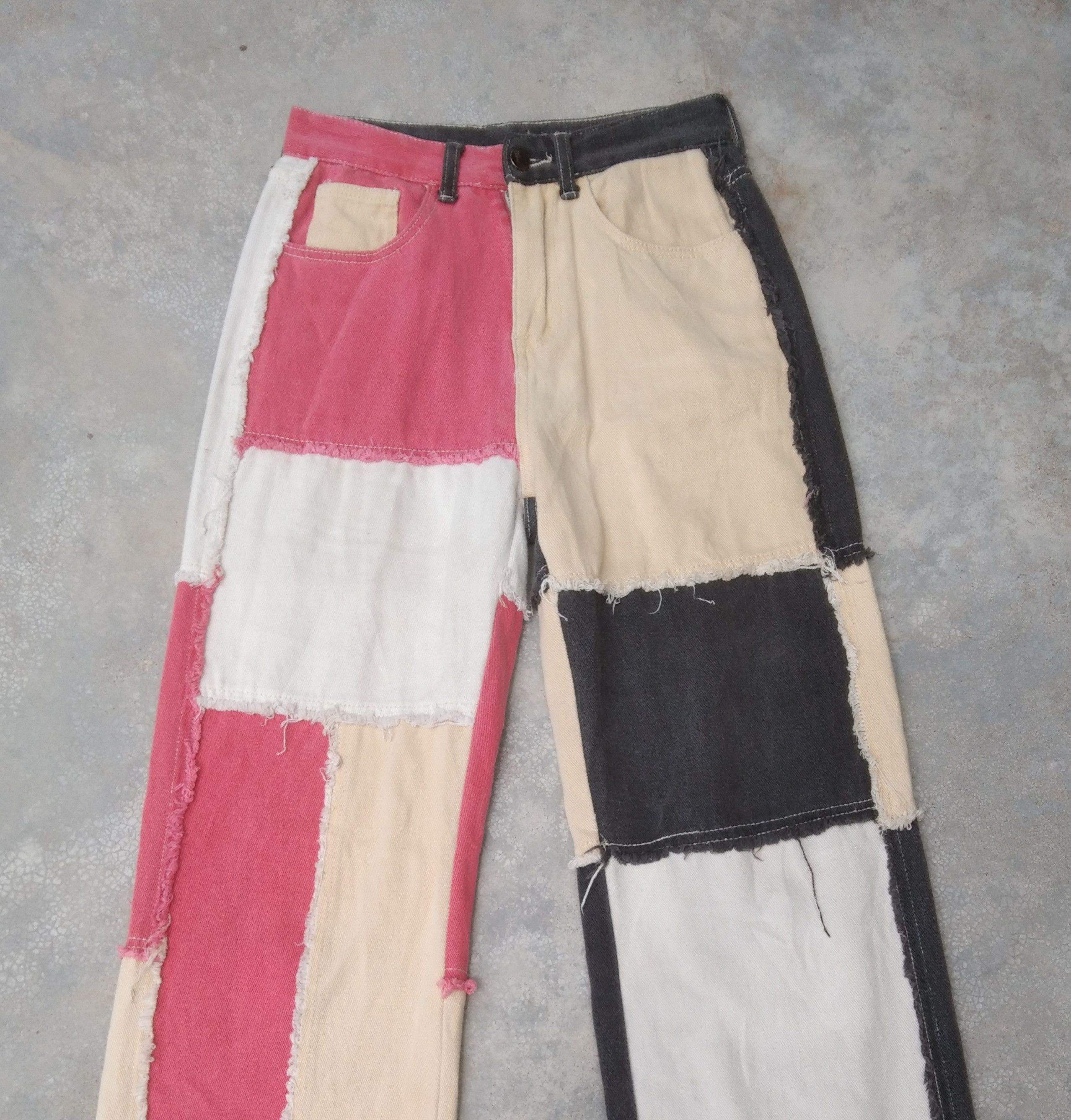 Japanese Brand Avant Garde Street Fashion Cropped Multicolor Jeans 26x32 Size US 26 / EU 42 - 3 Thumbnail