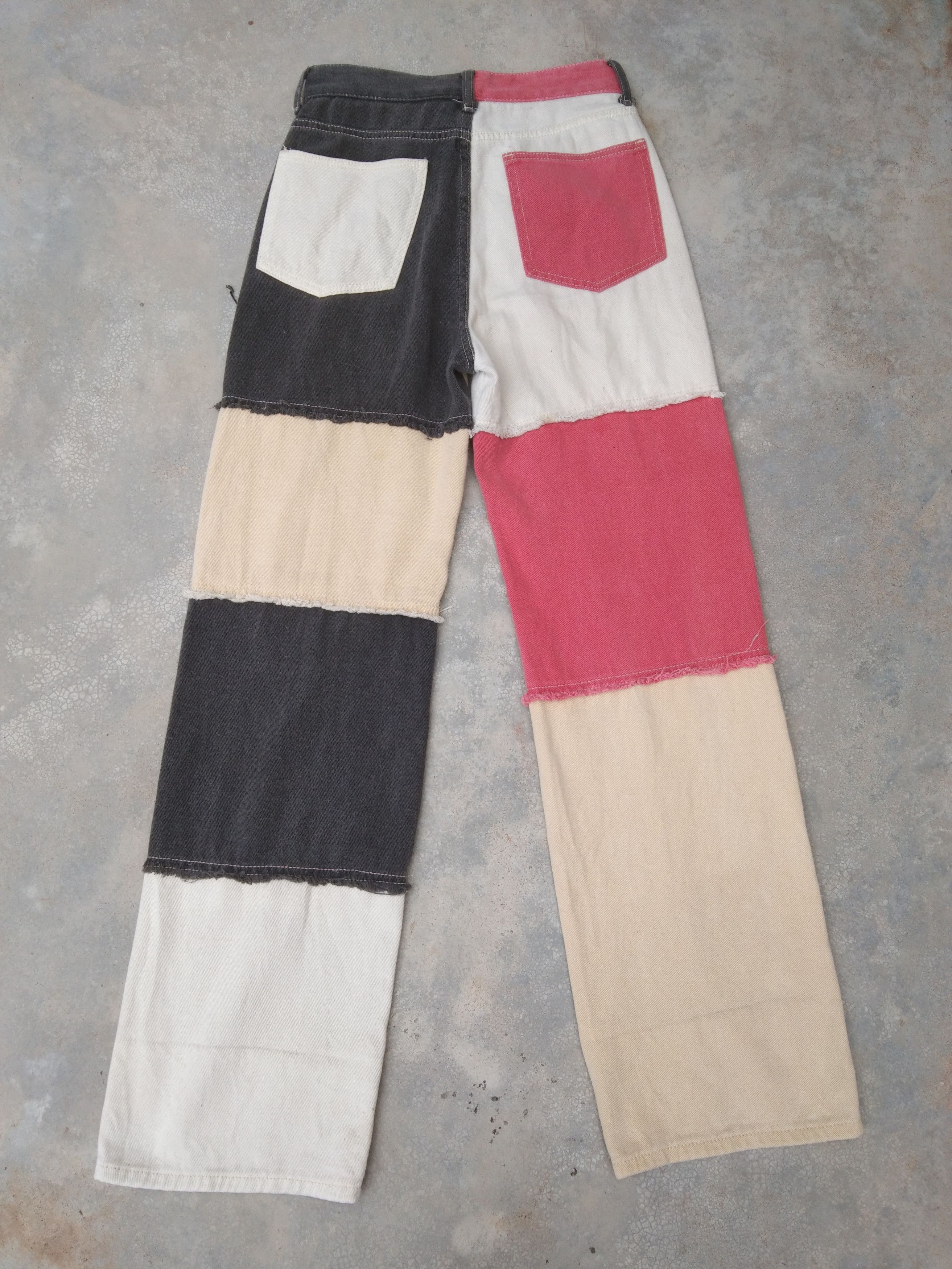 Japanese Brand Avant Garde Street Fashion Cropped Multicolor Jeans 26x32 Size US 26 / EU 42 - 2 Thumbnail