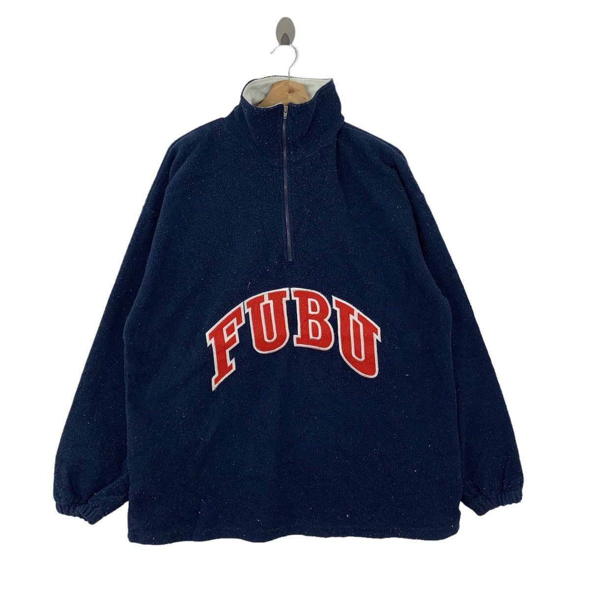 Fubu Vintage Fubu Sportswear Collection Fleece Half Zipper Jacket Size US L / EU 52-54 / 3 - 1 Thumbnail