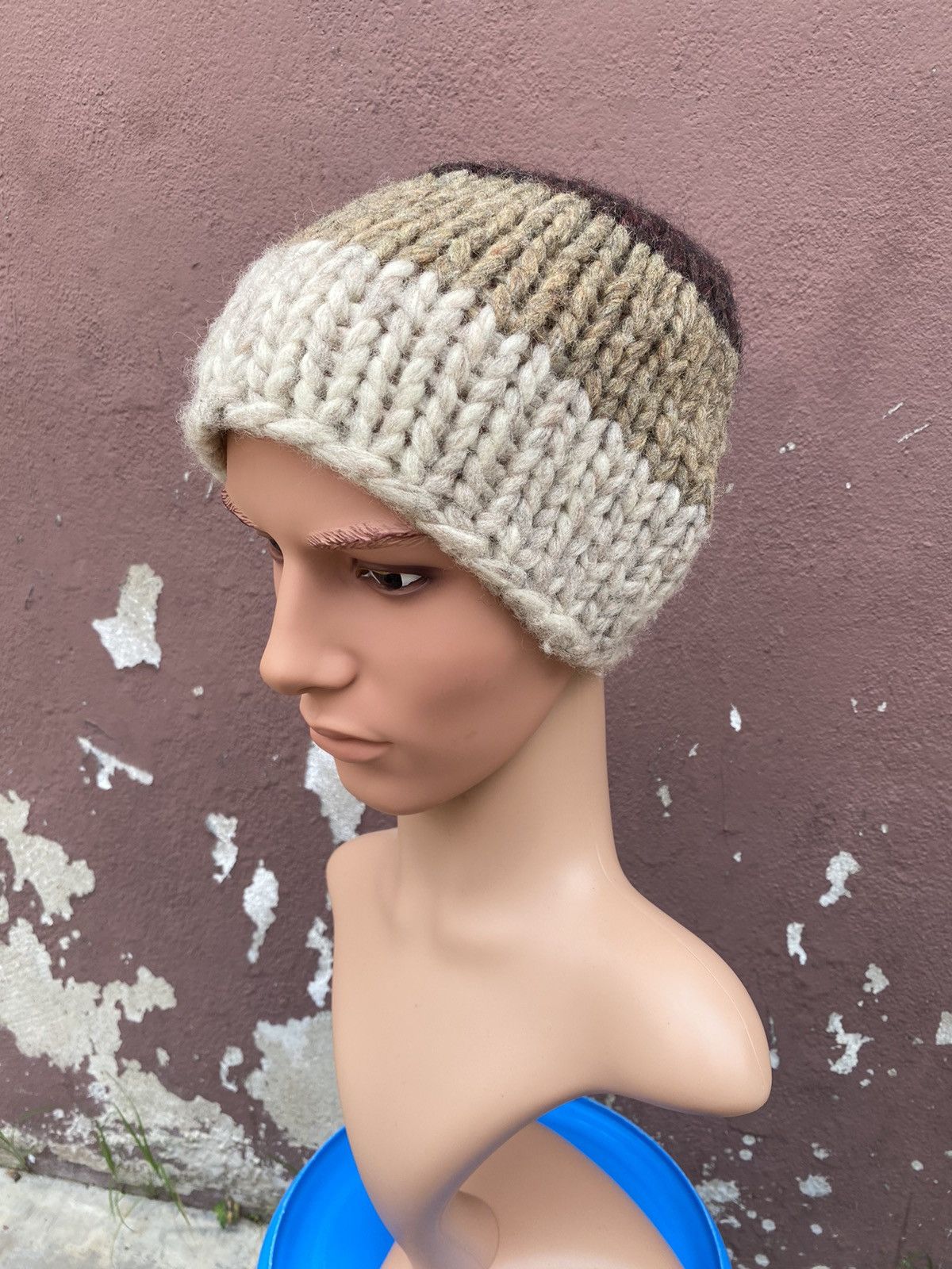 image of Ca4La Knitted Wooly Beanie Hat in Brown, Men's