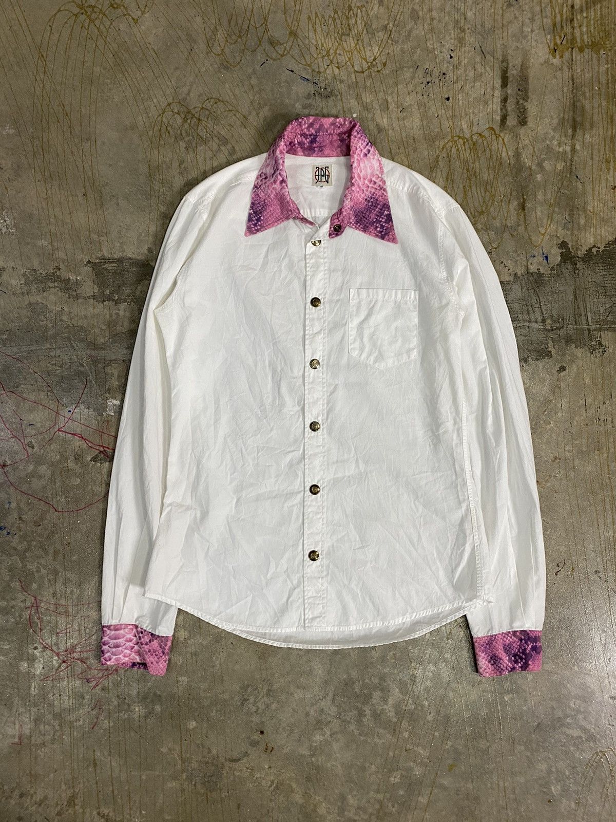 Jean Paul Gaultier 90s JPG Snake Pythons Rayon colar Size US M / EU 48-50 / 2 - 2 Thumbnail