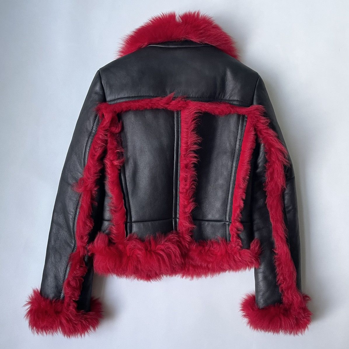Prada A/W 14 Black Shearling Biker Jacket Size S / US 4 / IT 40 - 12 Thumbnail