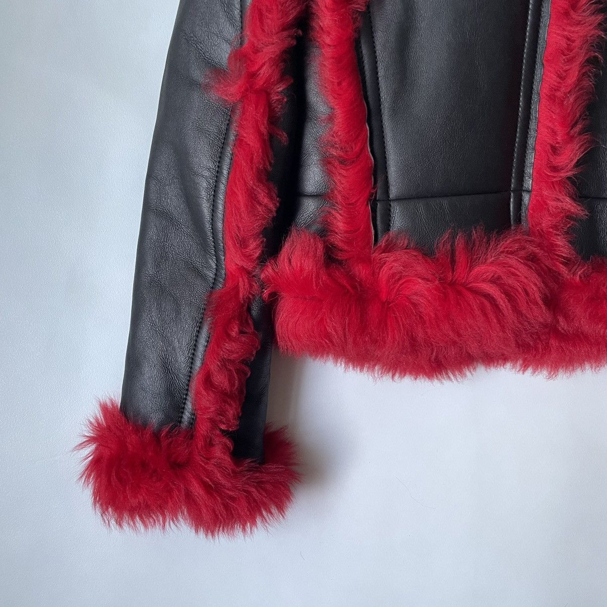 Prada A/W 14 Black Shearling Biker Jacket Size S / US 4 / IT 40 - 15 Thumbnail
