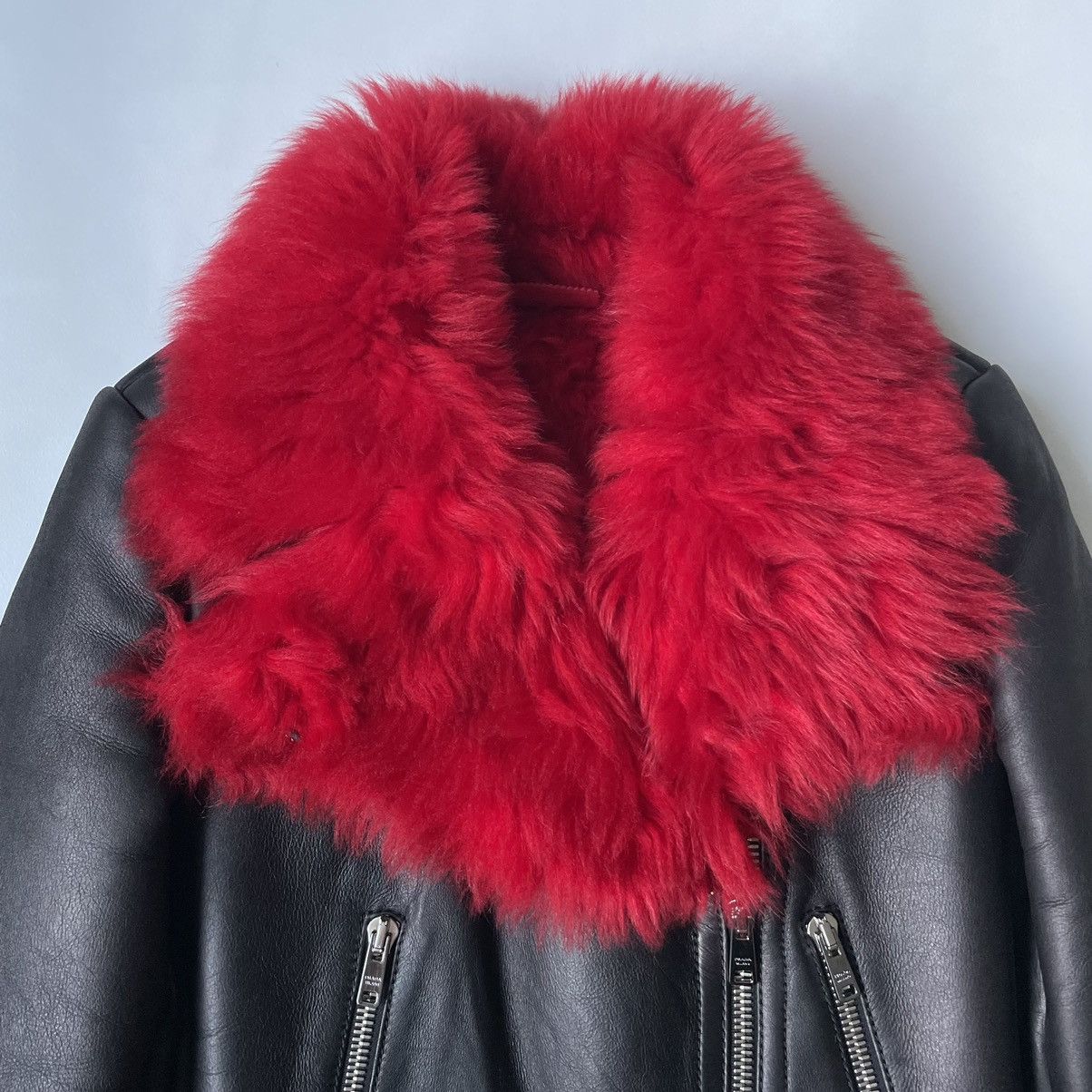 Prada A/W 14 Black Shearling Biker Jacket Size S / US 4 / IT 40 - 3 Thumbnail