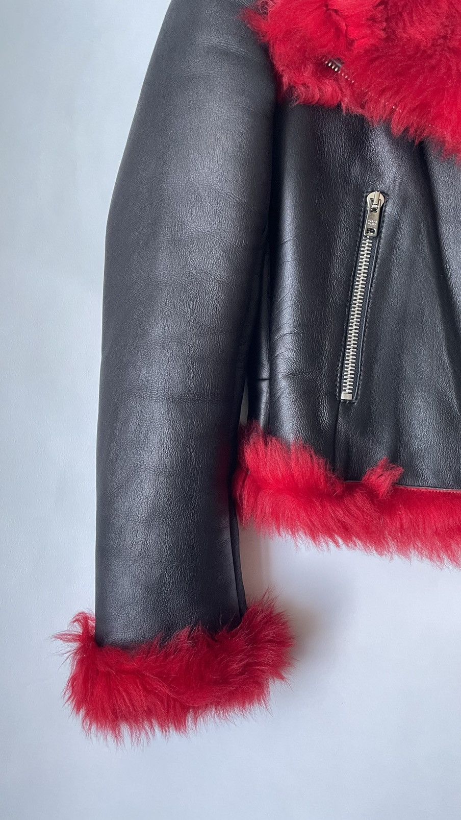 Prada A/W 14 Black Shearling Biker Jacket Size S / US 4 / IT 40 - 6 Thumbnail