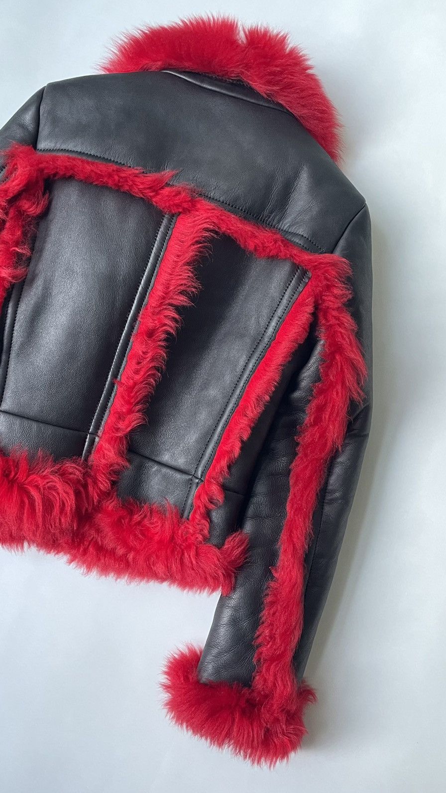 Prada A/W 14 Black Shearling Biker Jacket Size S / US 4 / IT 40 - 18 Thumbnail