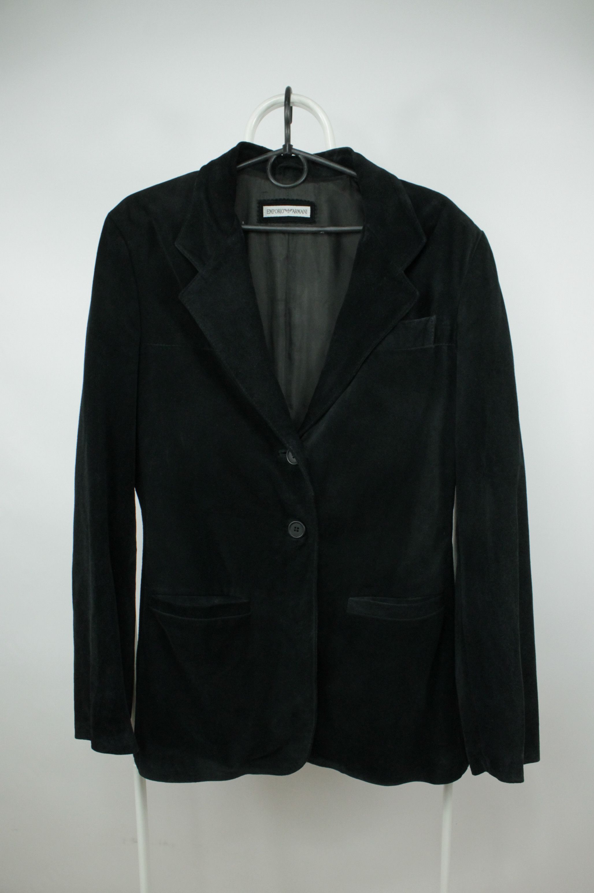 Emporio Armani × Vintage Emporio Armani Vintage Black Suede Blazer Jacket Women's Size M / US 6-8 / IT 42-44 - 1 Thumbnail