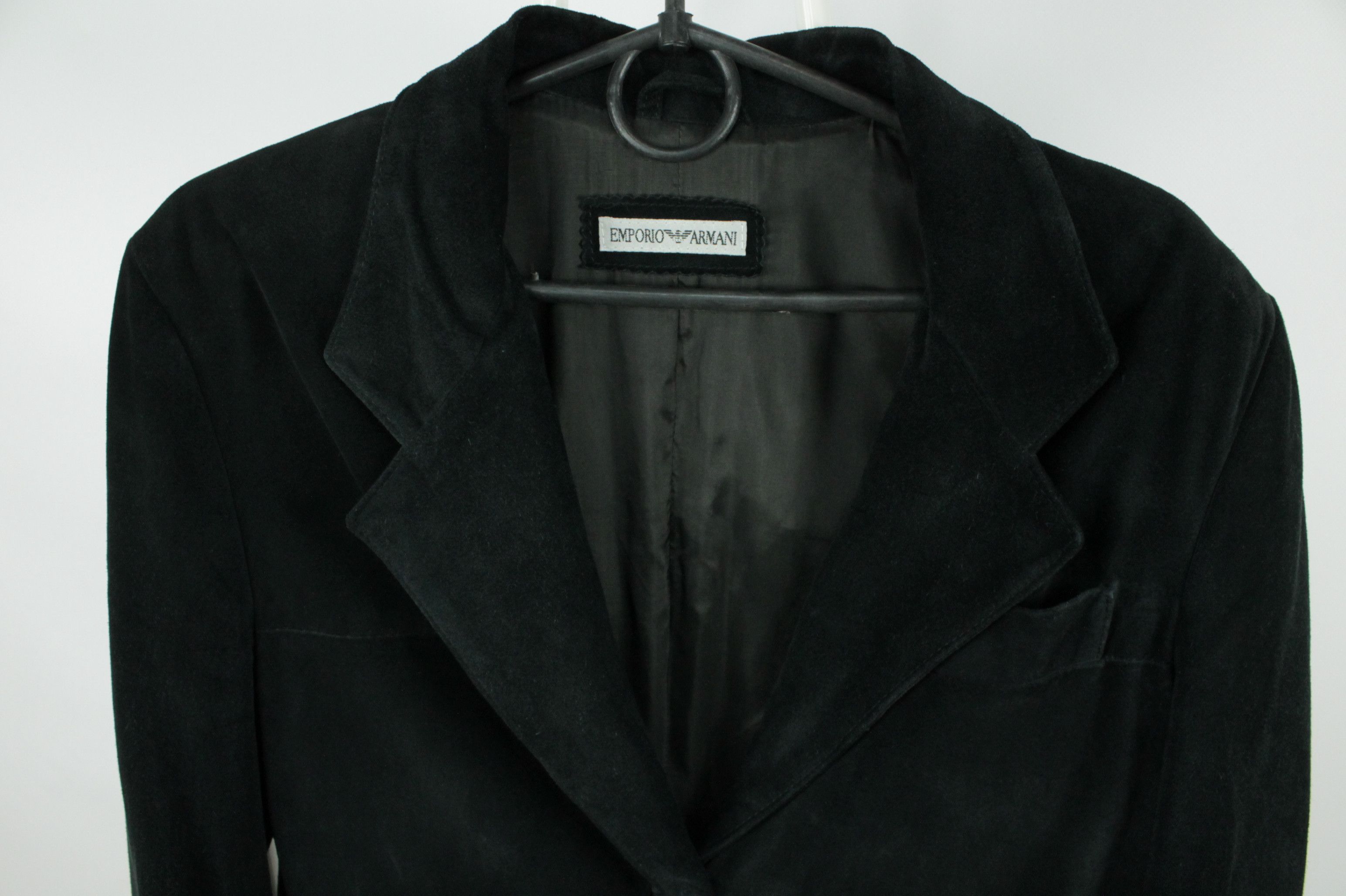 Emporio Armani × Vintage Emporio Armani Vintage Black Suede Blazer Jacket Women's Size M / US 6-8 / IT 42-44 - 2 Thumbnail