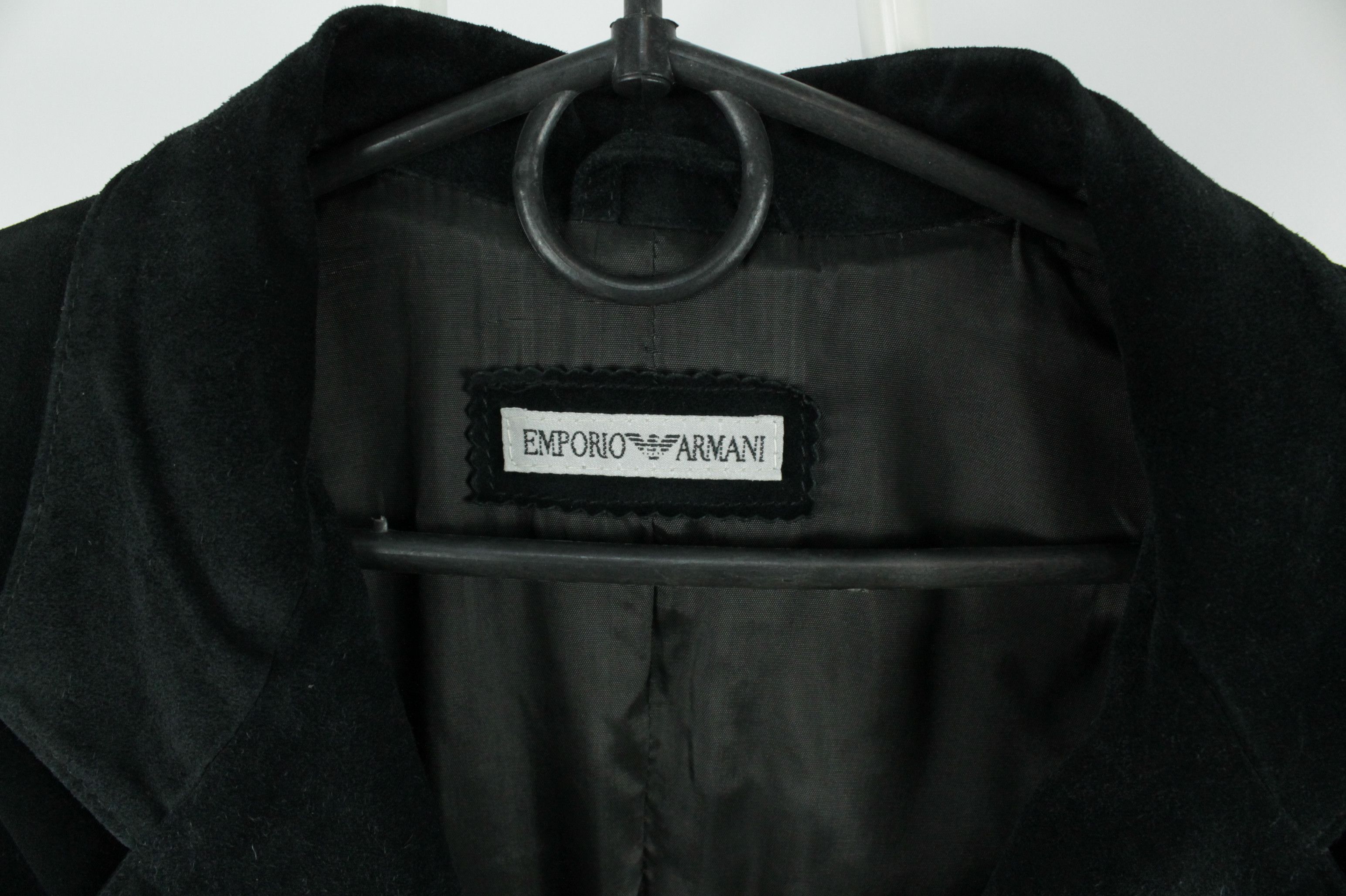 Emporio Armani × Vintage Emporio Armani Vintage Black Suede Blazer Jacket Women's Size M / US 6-8 / IT 42-44 - 3 Thumbnail