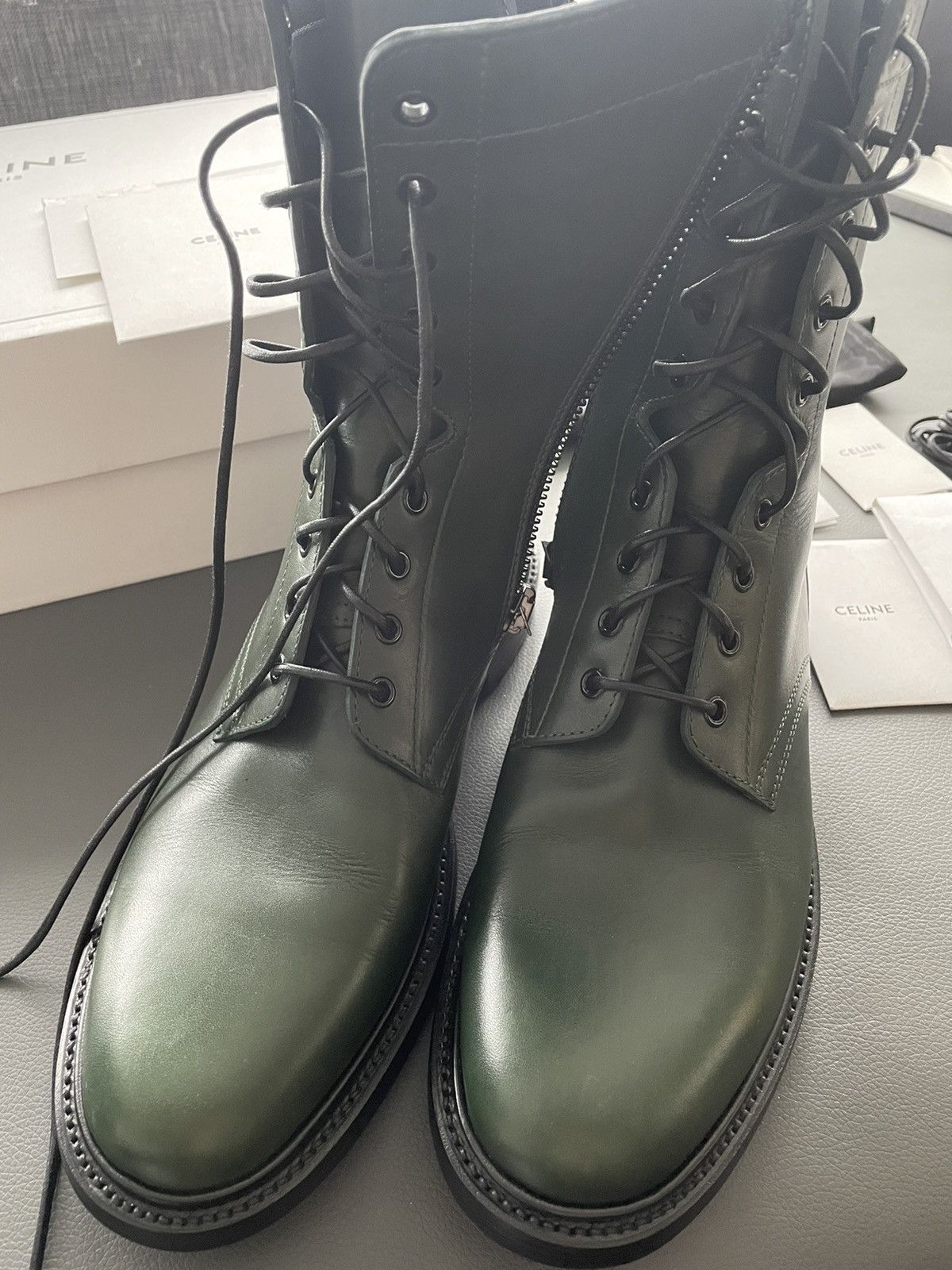 Celine × Hedi Slimane Limited Edition Brand New Hedi Runway Ranger Leather Boots Size US 10 / EU 43 - 21 Thumbnail