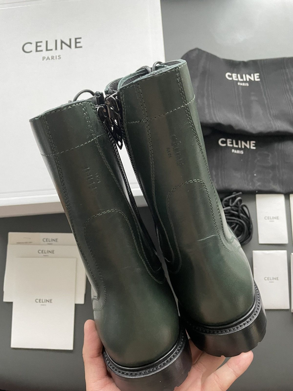 Celine × Hedi Slimane Limited Edition Brand New Hedi Runway Ranger Leather Boots Size US 10 / EU 43 - 17 Thumbnail