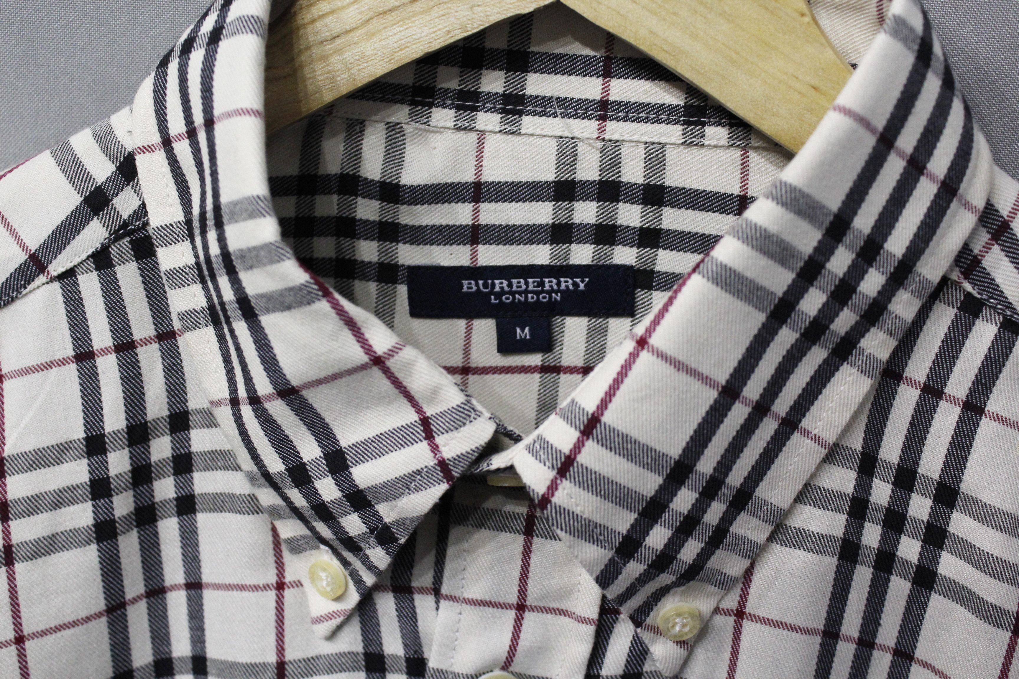 Burberry Burberry London Red Logo Nova Check Oxford Shirt Size US XL / EU 56 / 4 - 4 Thumbnail