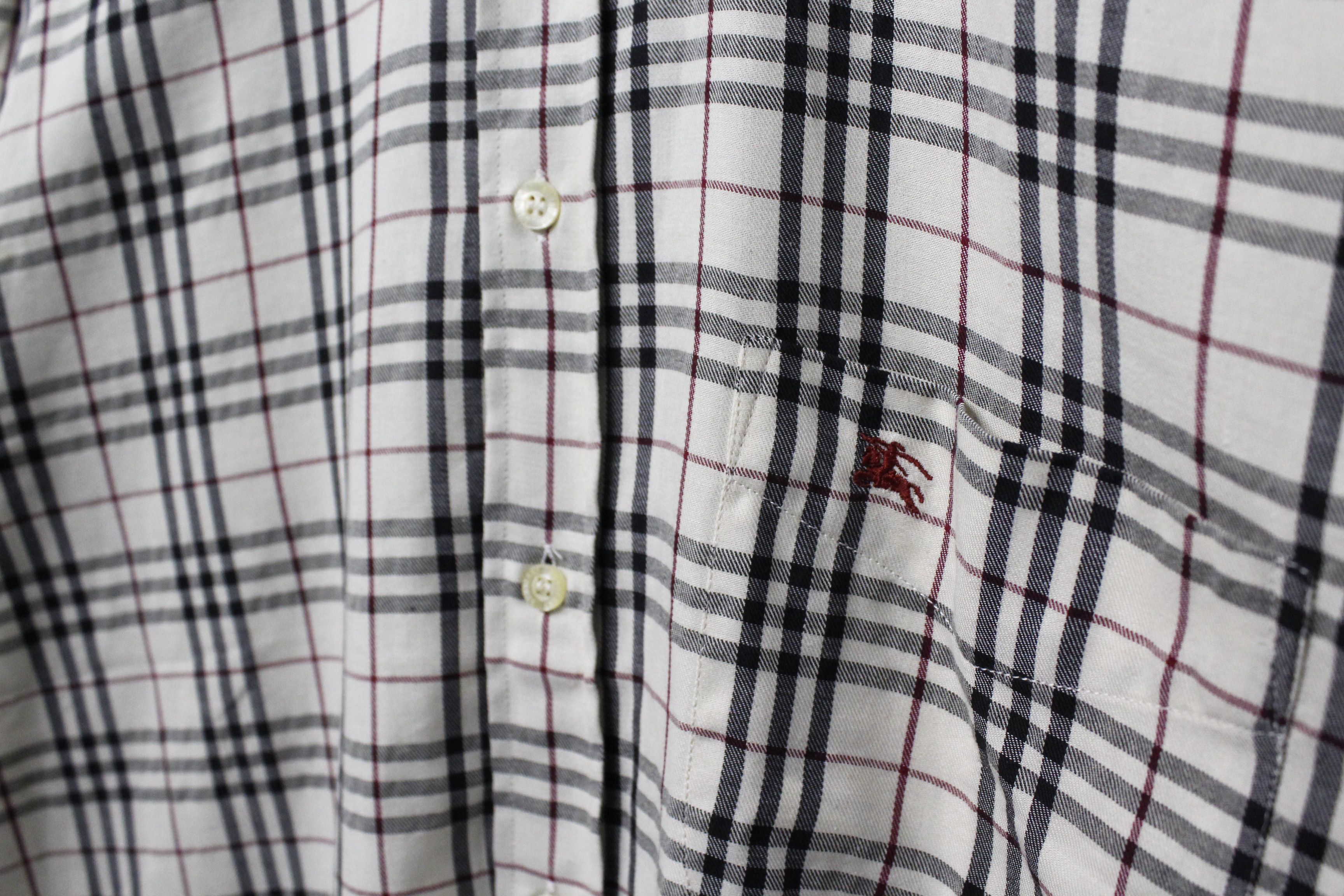 Burberry Burberry London Red Logo Nova Check Oxford Shirt Size US XL / EU 56 / 4 - 3 Thumbnail