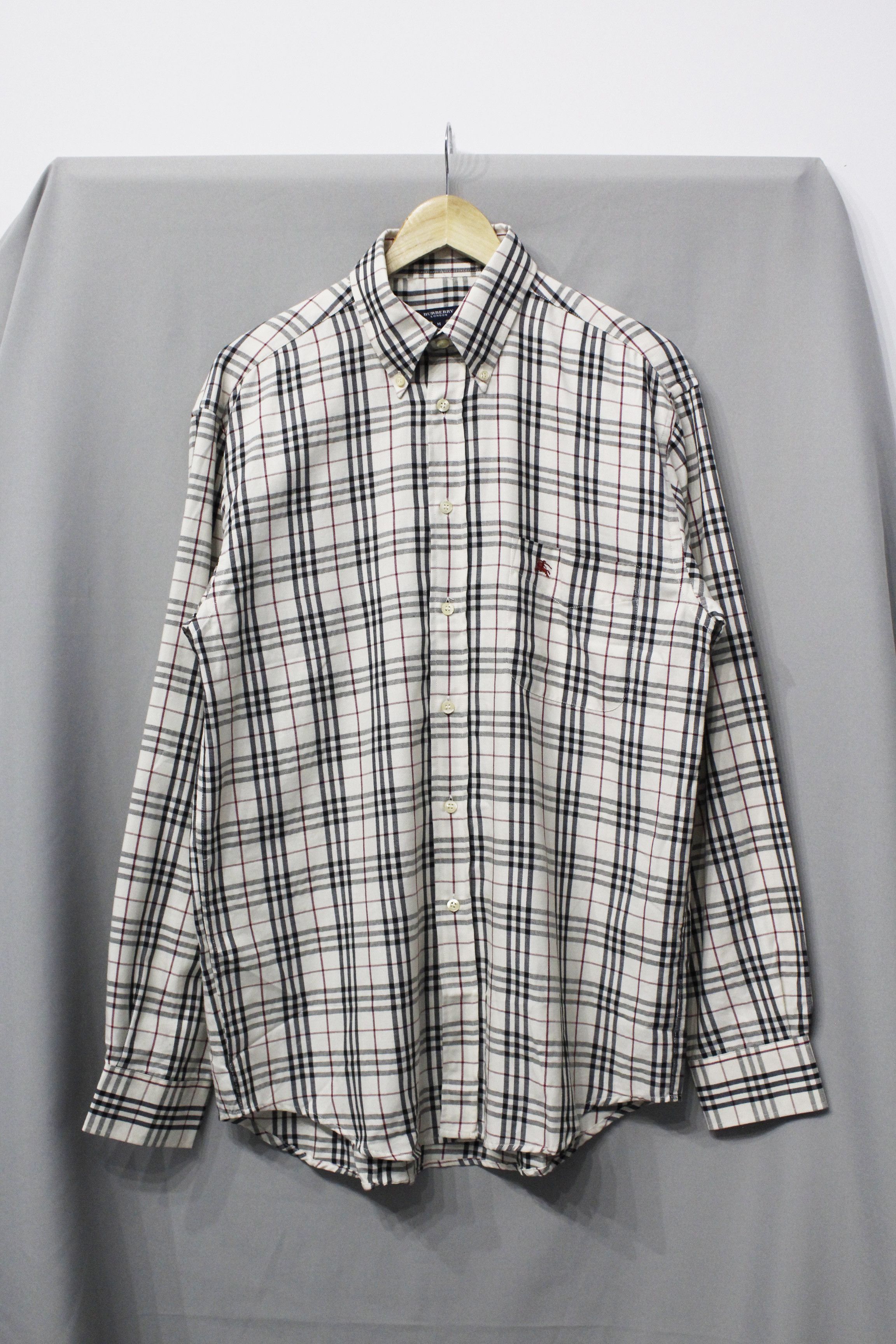 Burberry Burberry London Red Logo Nova Check Oxford Shirt Size US XL / EU 56 / 4 - 1 Thumbnail