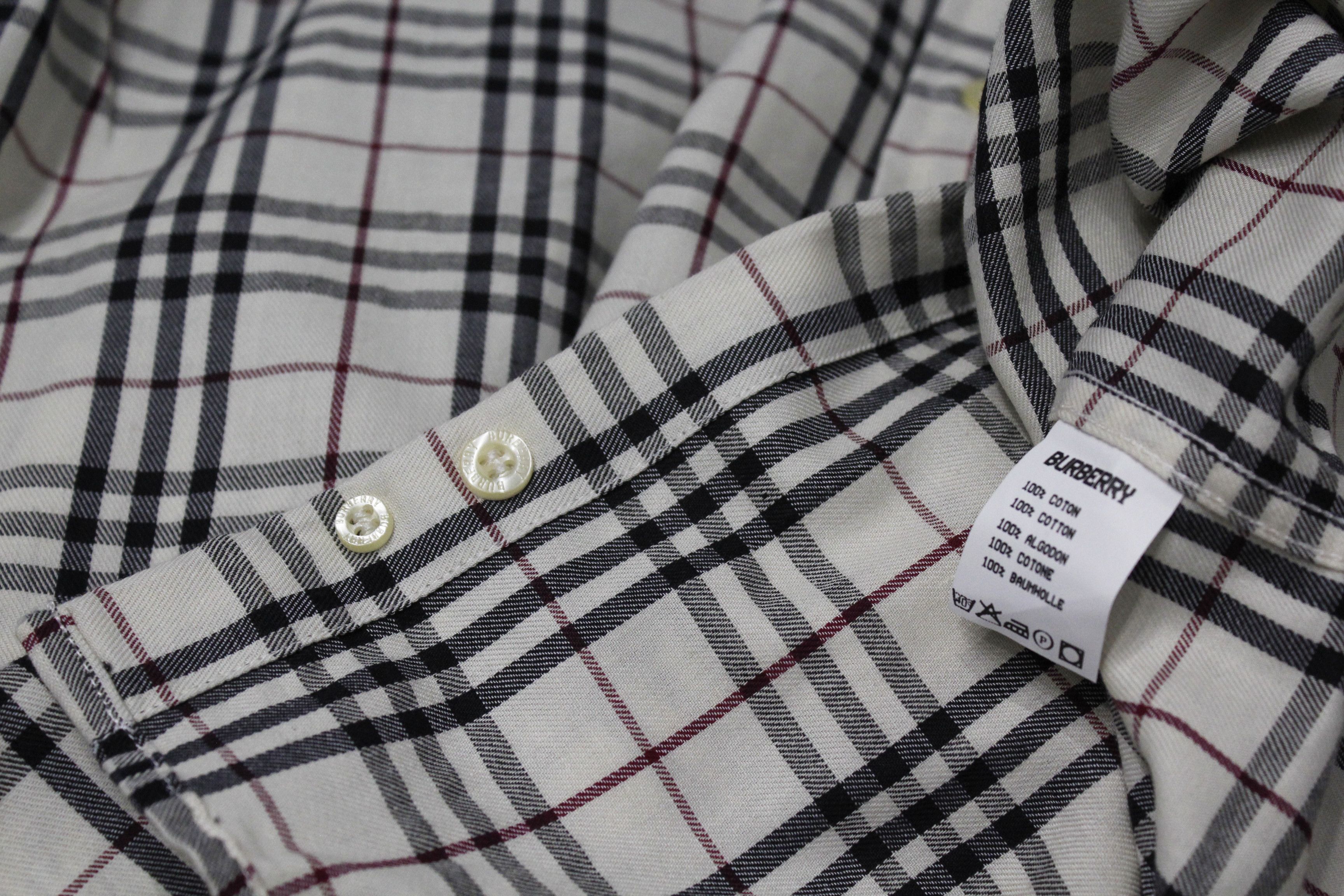 Burberry Burberry London Red Logo Nova Check Oxford Shirt Size US XL / EU 56 / 4 - 6 Thumbnail