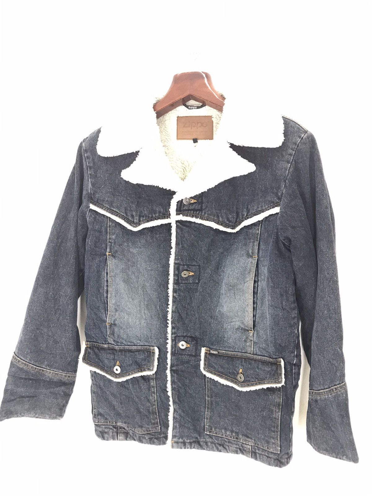 Vintage × Zippo Vintage zippo sherpa denim jacket trench Size US M / EU 48-50 / 2 - 1 Thumbnail