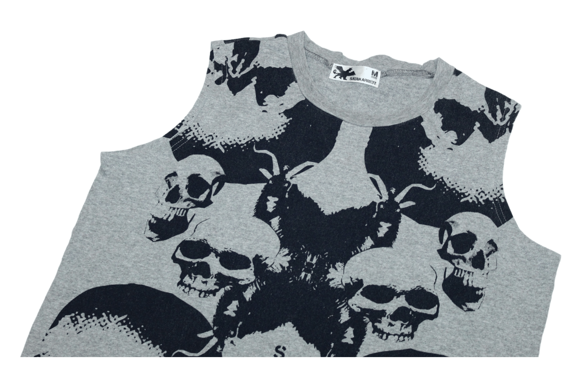 KMRii Y2K🔥RARE Satan Arbeit Skulls All Over crazy punk tank top Size US M / EU 48-50 / 2 - 2 Thumbnail