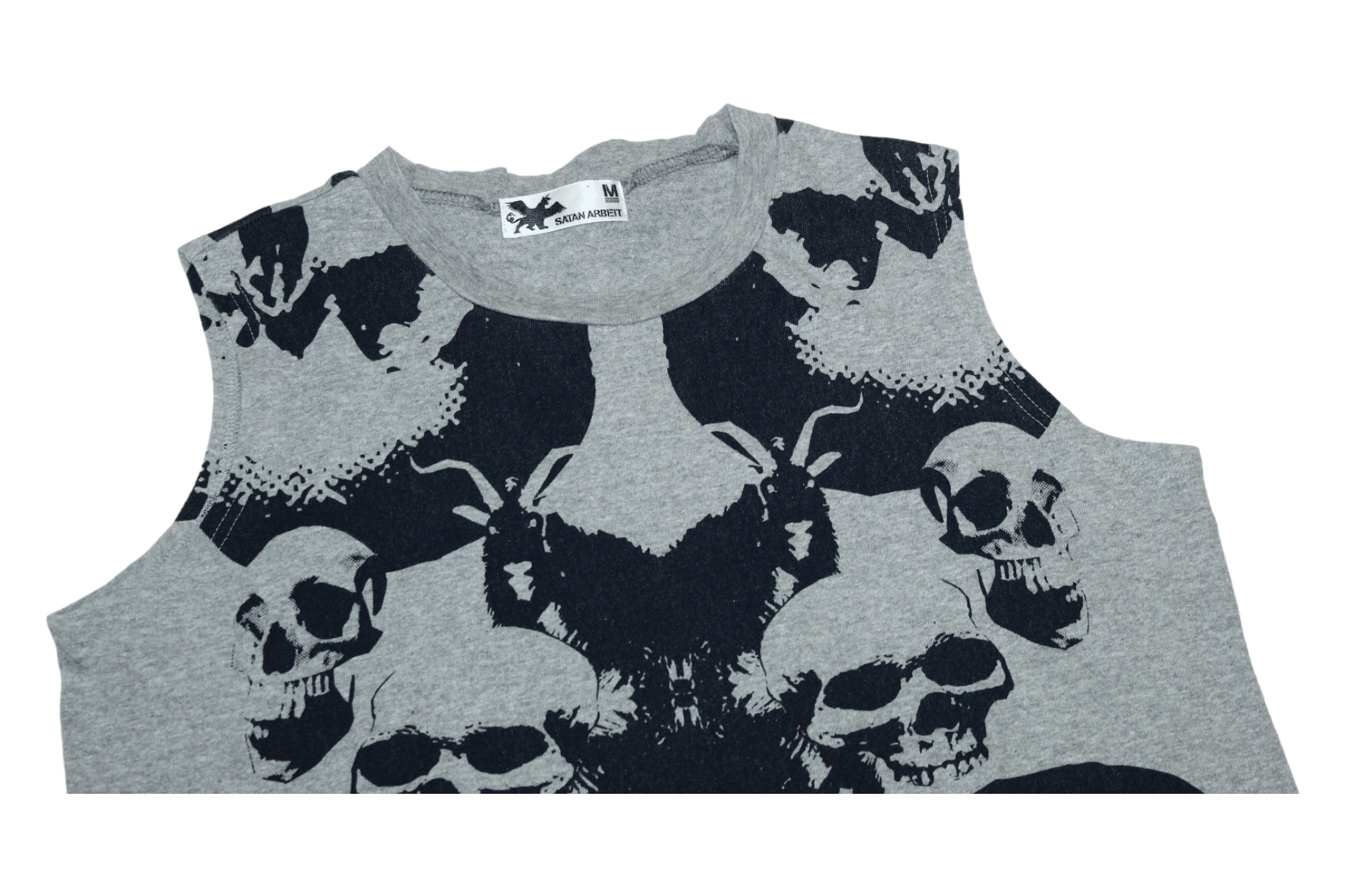 KMRii Y2K🔥RARE Satan Arbeit Skulls All Over crazy punk tank top Size US M / EU 48-50 / 2 - 5 Thumbnail