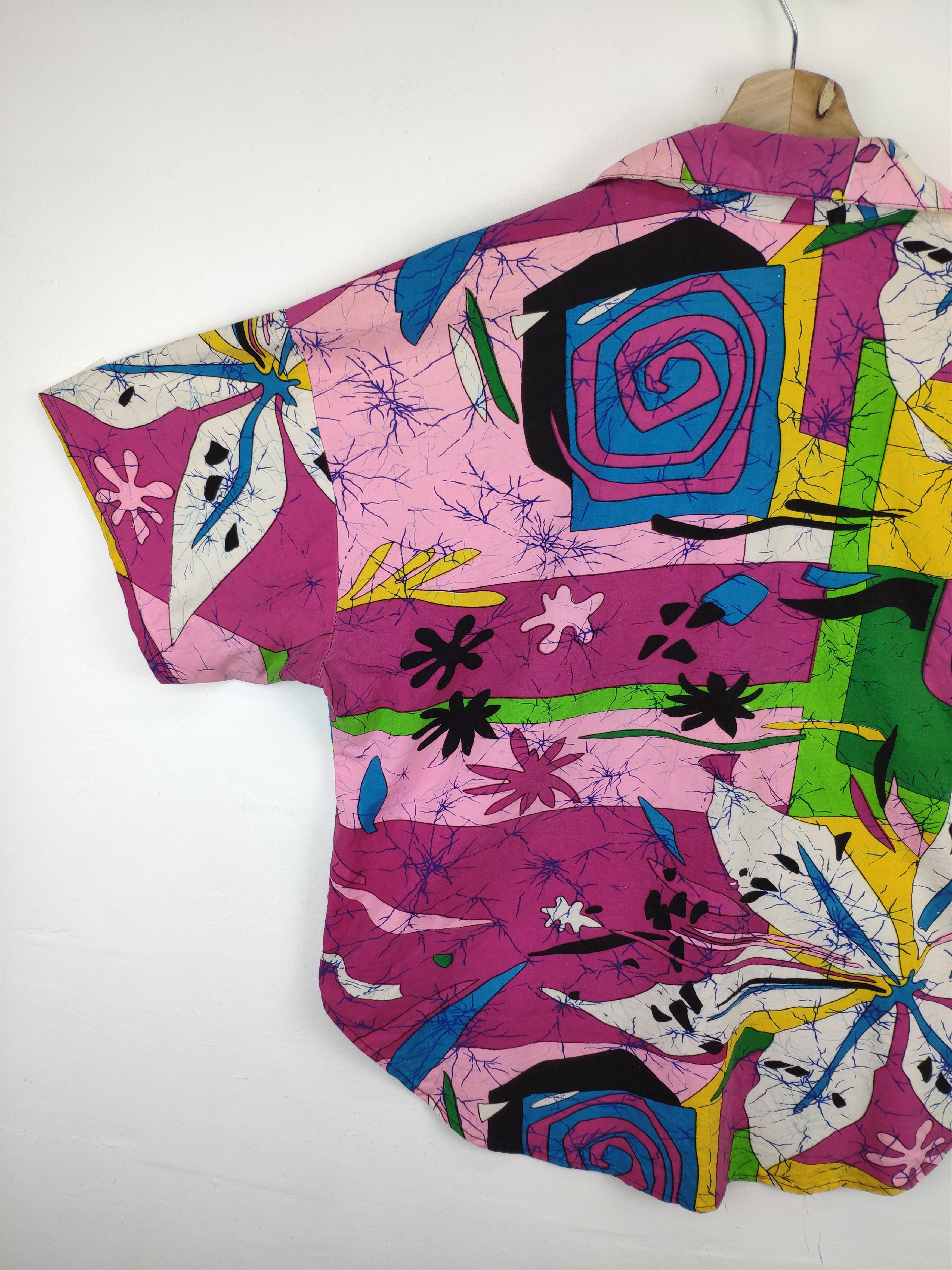 Vintage Vintage 1980s Hawaiian Shirt Abstract Printed Rare Design Size US L / EU 52-54 / 3 - 13 Thumbnail