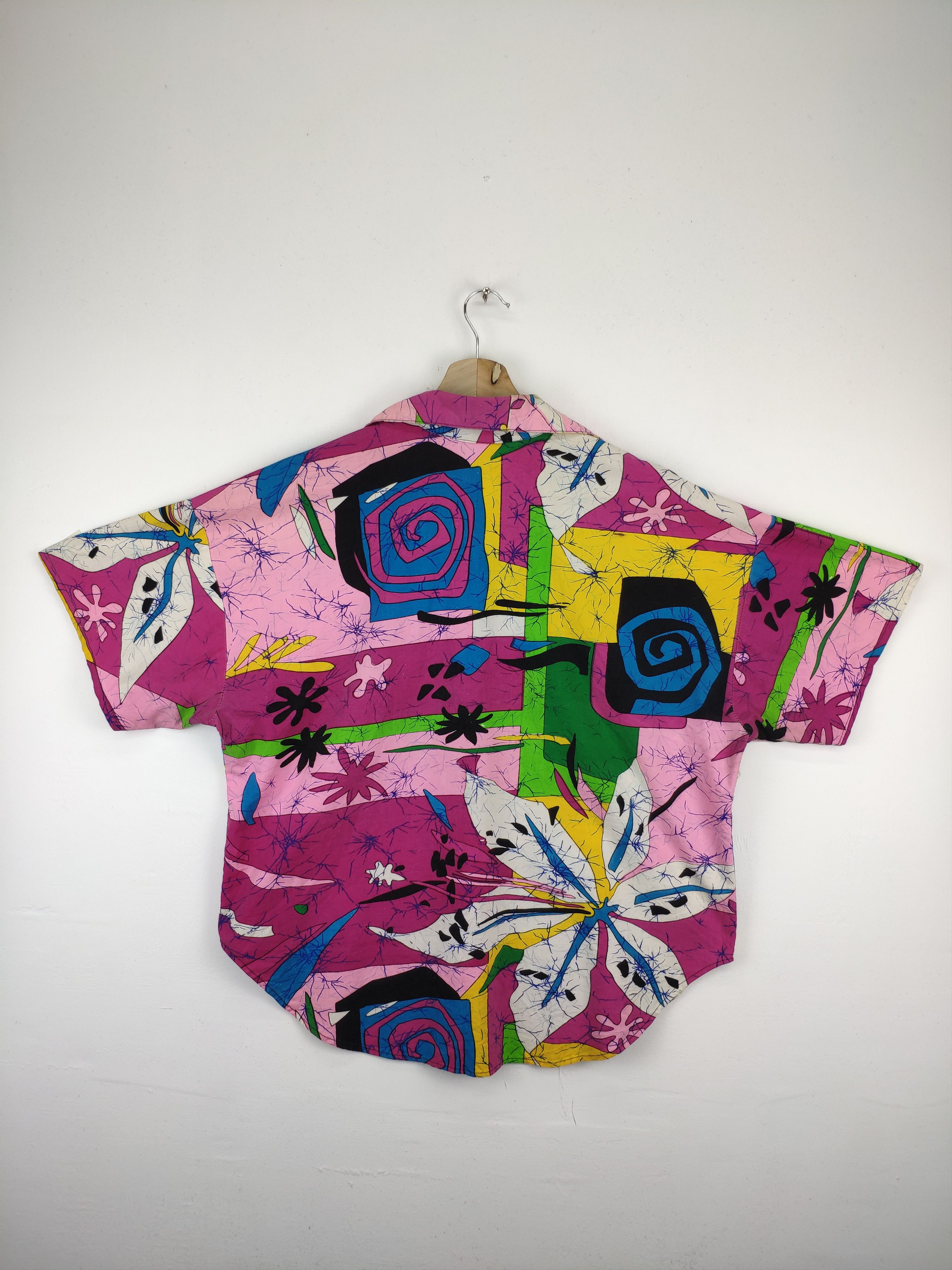Vintage Vintage 1980s Hawaiian Shirt Abstract Printed Rare Design Size US L / EU 52-54 / 3 - 11 Thumbnail