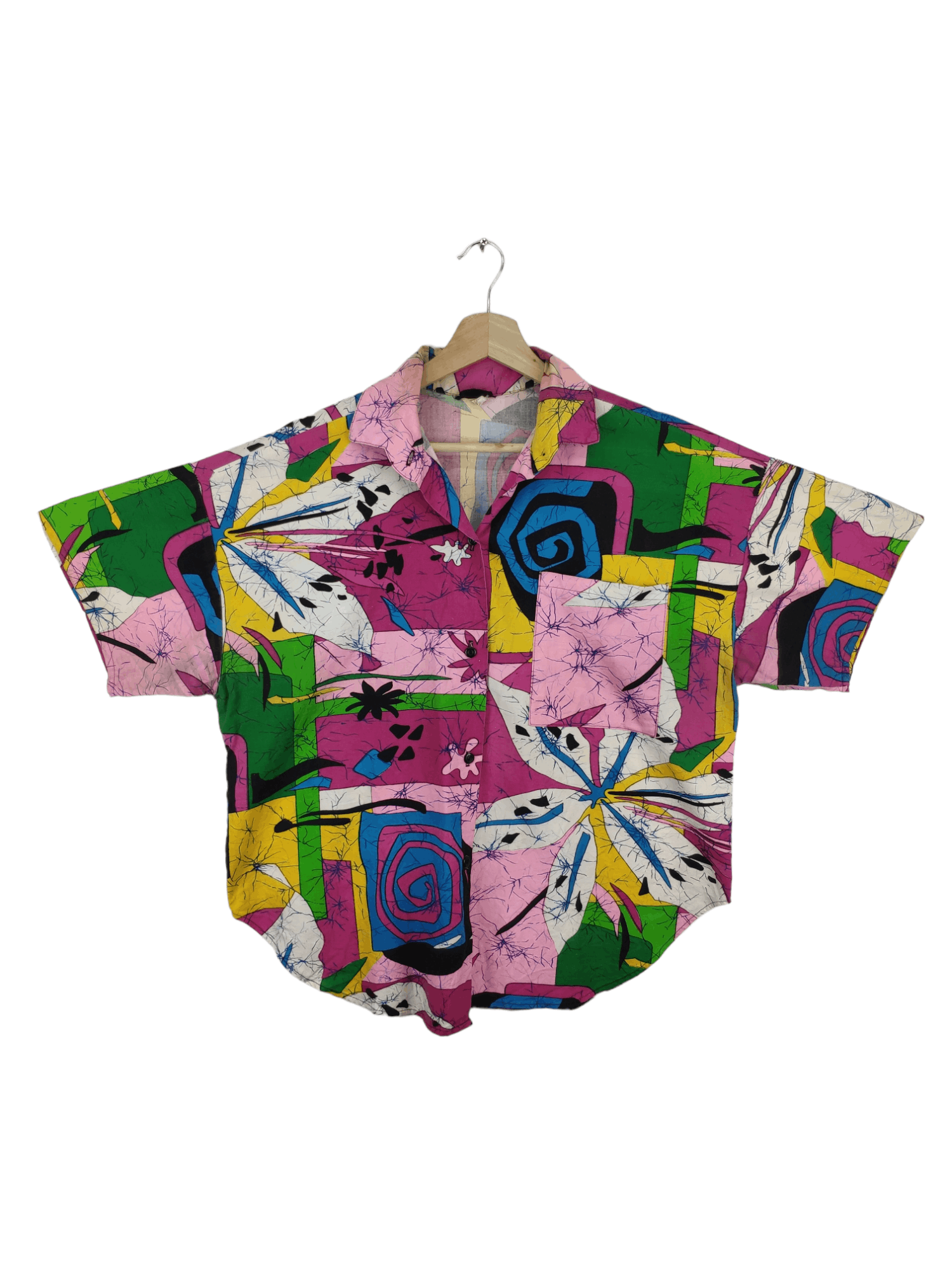 Vintage Vintage 1980s Hawaiian Shirt Abstract Printed Rare Design Size US L / EU 52-54 / 3 - 1 Thumbnail