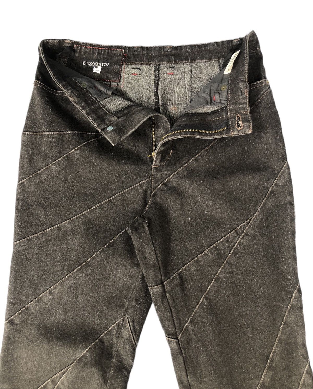 Japanese Brand Rare🔥Eterno Bellezza Patchwork Hysteric Design Flared Jeans Size 27" / US 4 / IT 40 - 8 Thumbnail