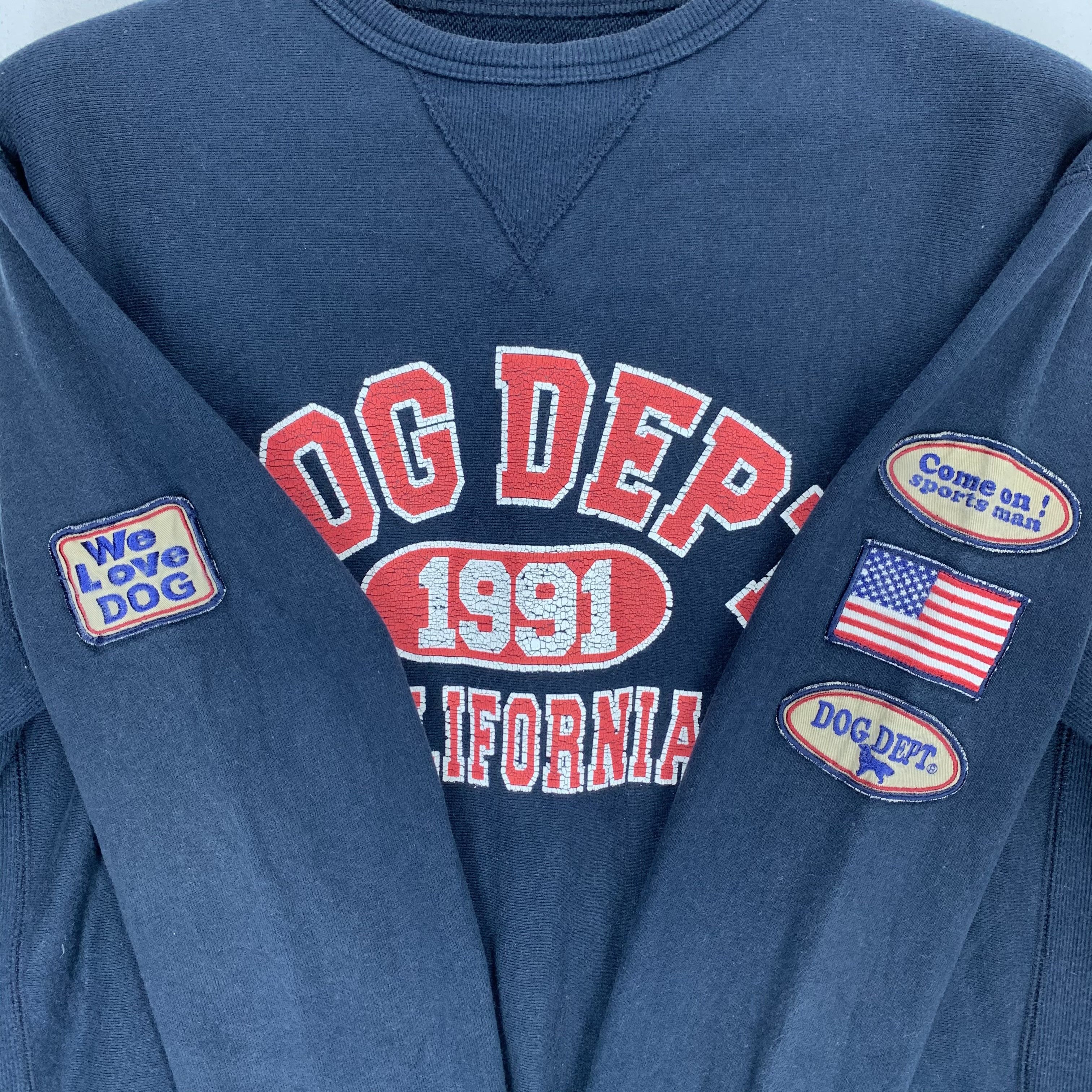 Japanese Brand Dog Dept Santa Monica Patches Big Logo Sweatshirt #2949-46 Size US L / EU 52-54 / 3 - 6 Thumbnail