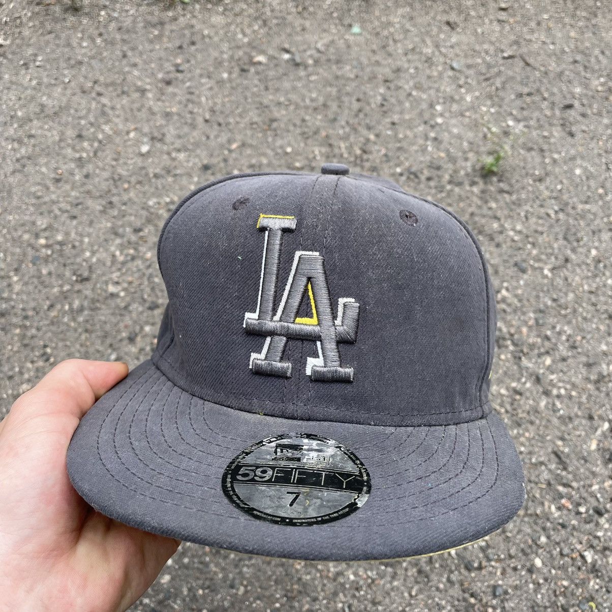 Vintage Vintage Y2K LA Dodgers Snapback Cap Faded Black Grunge OS Size ONE SIZE - 3 Thumbnail