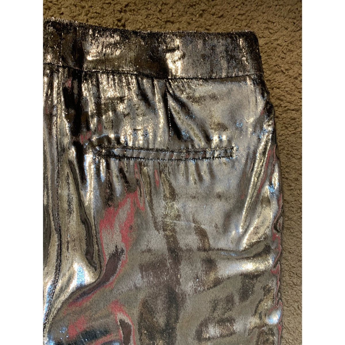 Helmut Lang HELMUT LANG SILVER VELVET PANTS Size 27" / US 4 / IT 40 - 9 Thumbnail