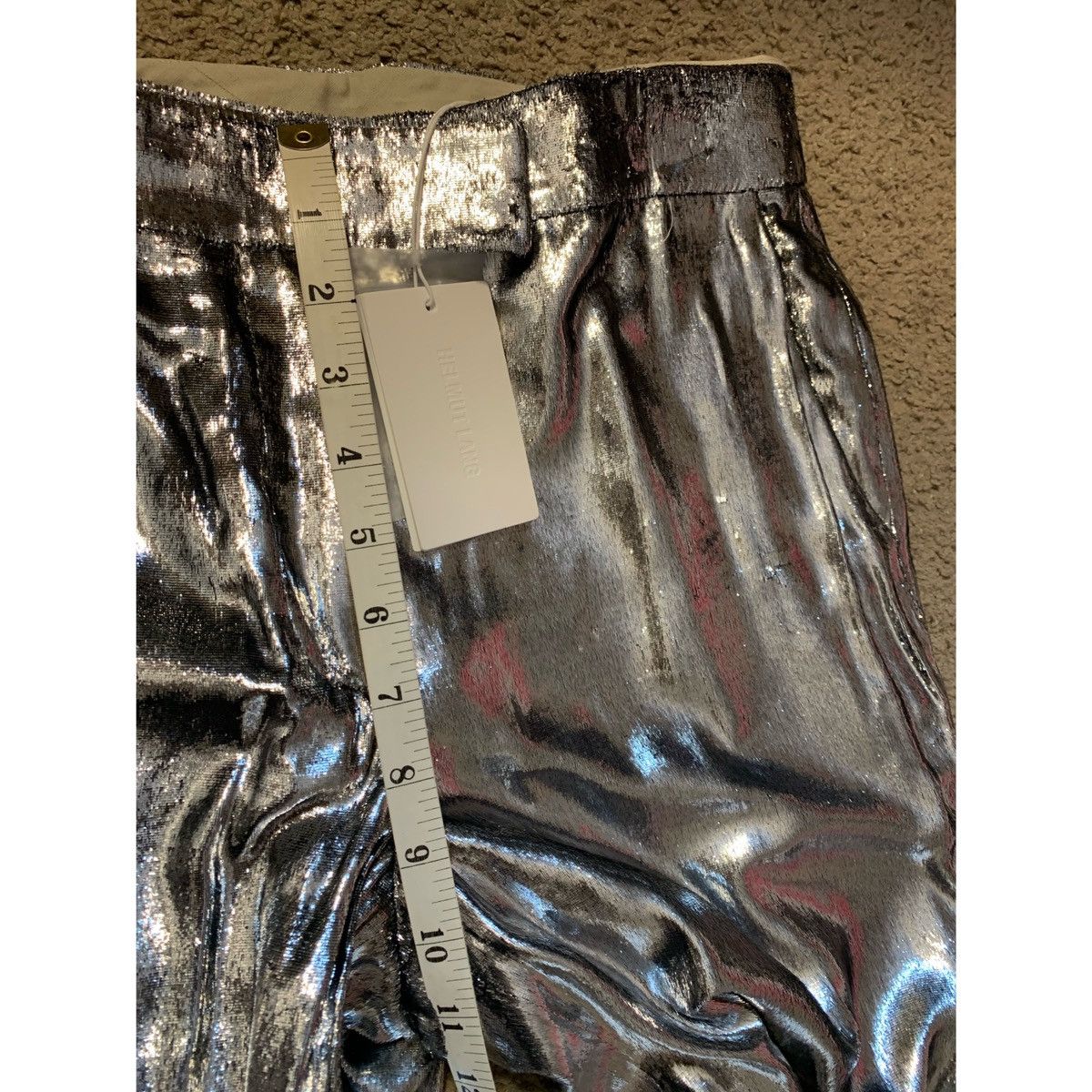 Helmut Lang HELMUT LANG SILVER VELVET PANTS Size 27" / US 4 / IT 40 - 7 Thumbnail