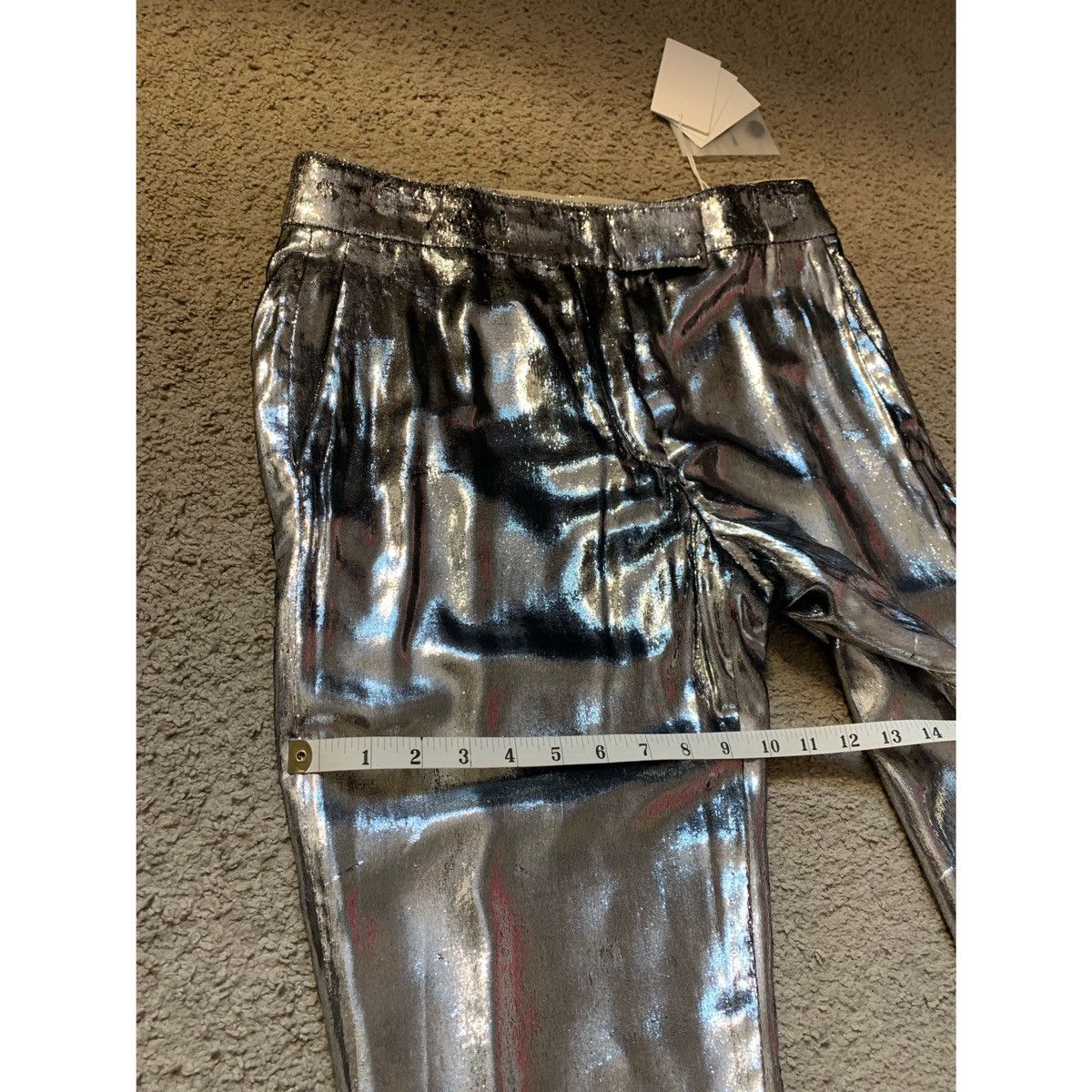 Helmut Lang HELMUT LANG SILVER VELVET PANTS Size 27" / US 4 / IT 40 - 3 Thumbnail
