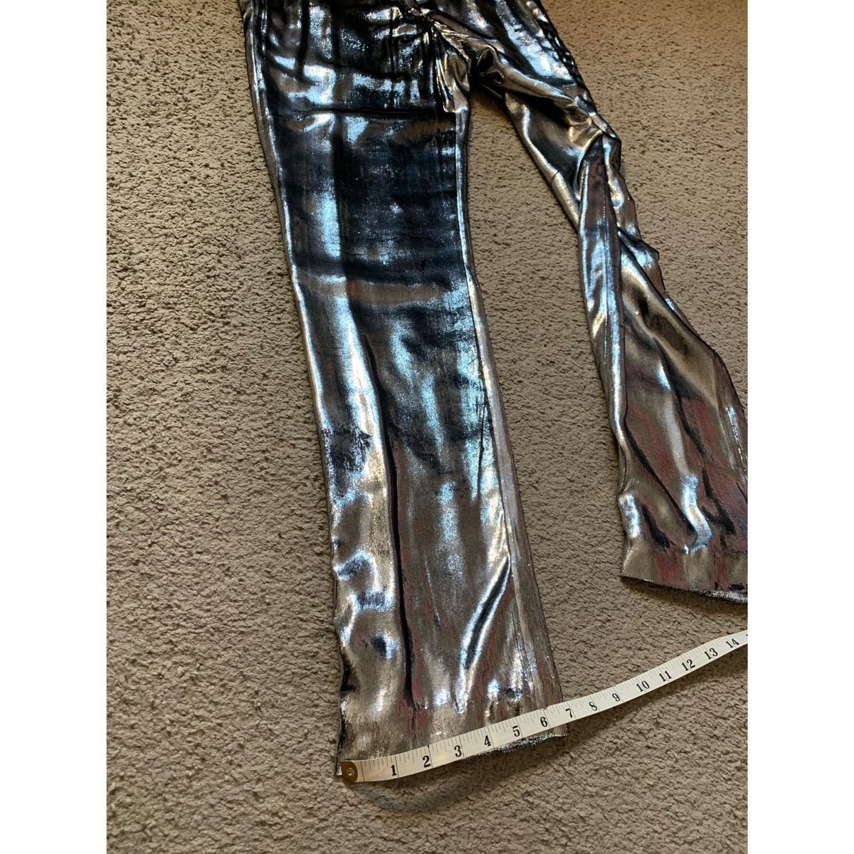 Helmut Lang HELMUT LANG SILVER VELVET PANTS Size 27" / US 4 / IT 40 - 6 Thumbnail