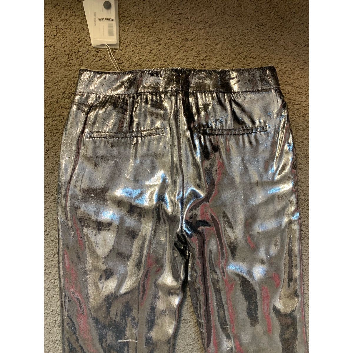 Helmut Lang HELMUT LANG SILVER VELVET PANTS Size 27" / US 4 / IT 40 - 8 Thumbnail