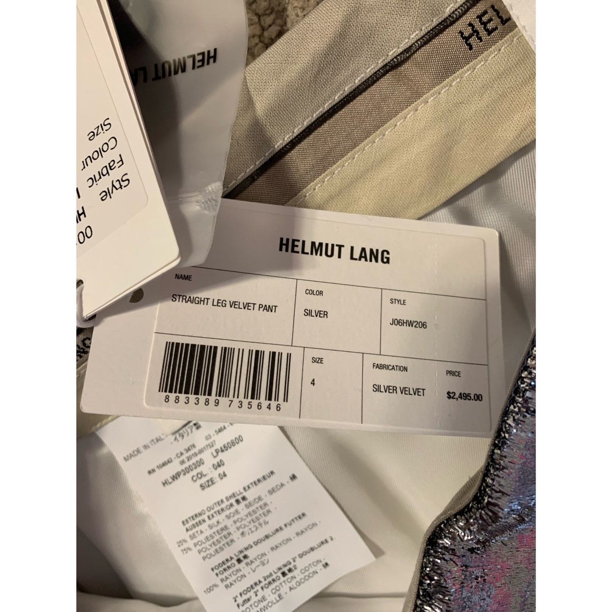 Helmut Lang HELMUT LANG SILVER VELVET PANTS Size 27" / US 4 / IT 40 - 11 Thumbnail