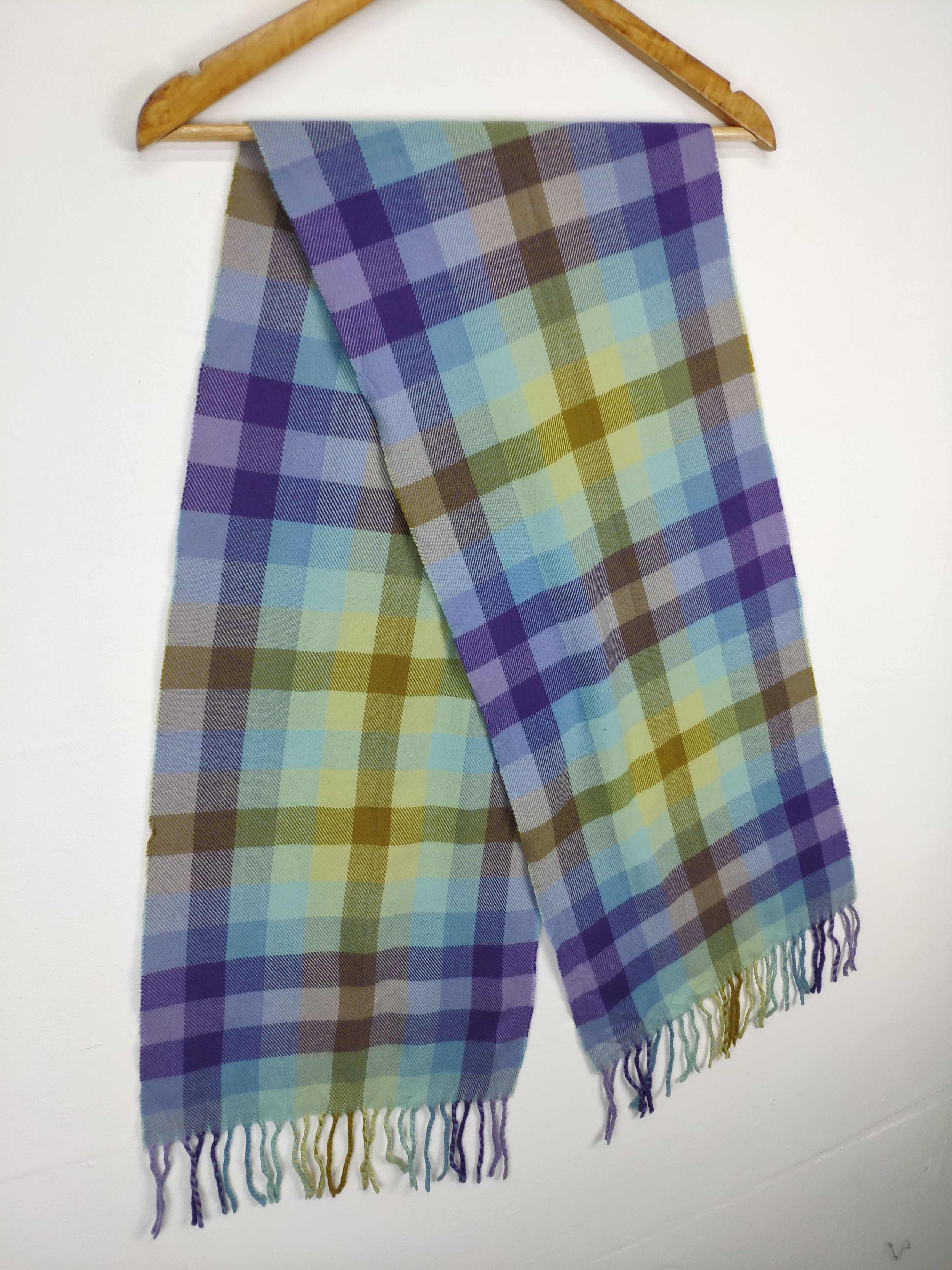 Vintage Steal 💥 Unbranded Checkered Wool Scarf Muffler Size ONE SIZE - 3 Thumbnail