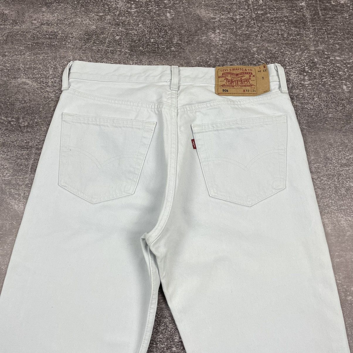 Levi's Vintage White Levi’s 501 Made in Hungary Jeans Size US 33 - 2 Thumbnail