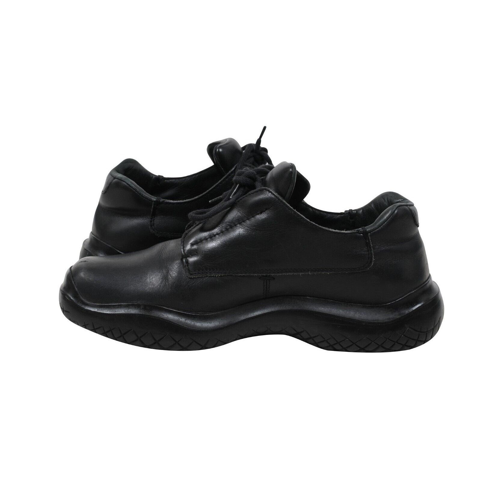 Prada AW99 Black Leather Square Toe Vintage Chunky Derby - 01498 Size US 8.5 / EU 41-42 - 5 Thumbnail