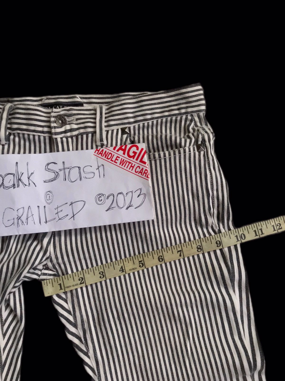 Japanese Brand × Seditionaries Vintage Seditionaries HellCatPunks Studded Stripes Pants Size US 31 - 8 Thumbnail