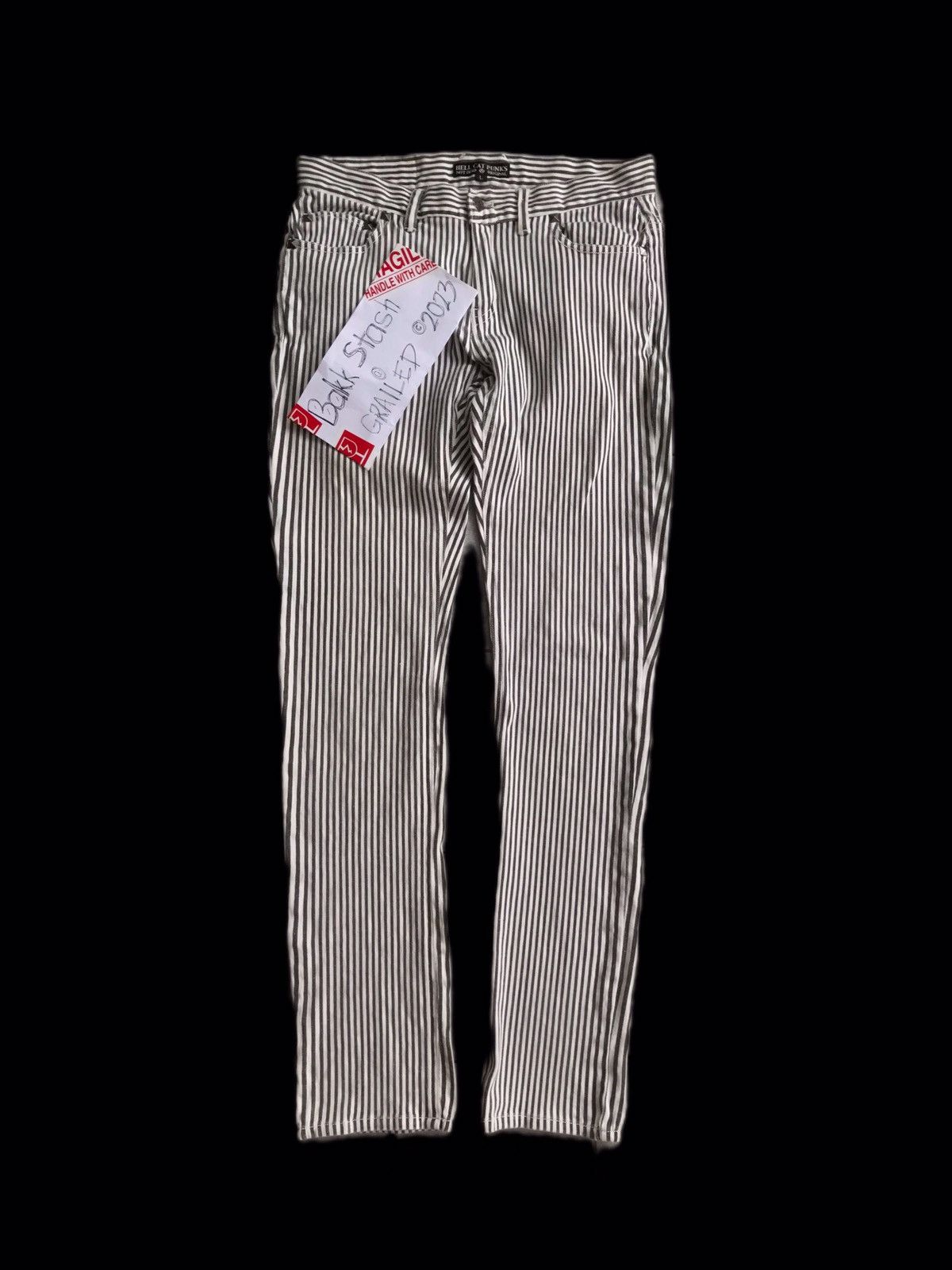 Japanese Brand × Seditionaries Vintage Seditionaries HellCatPunks Studded Stripes Pants Size US 31 - 1 Thumbnail