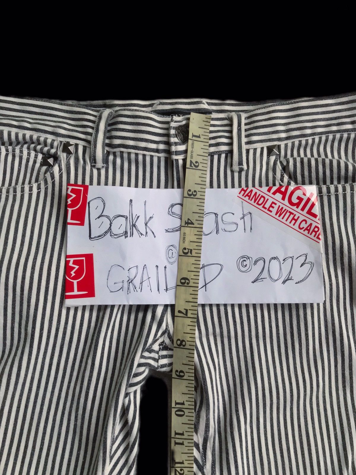 Japanese Brand × Seditionaries Vintage Seditionaries HellCatPunks Studded Stripes Pants Size US 31 - 7 Thumbnail