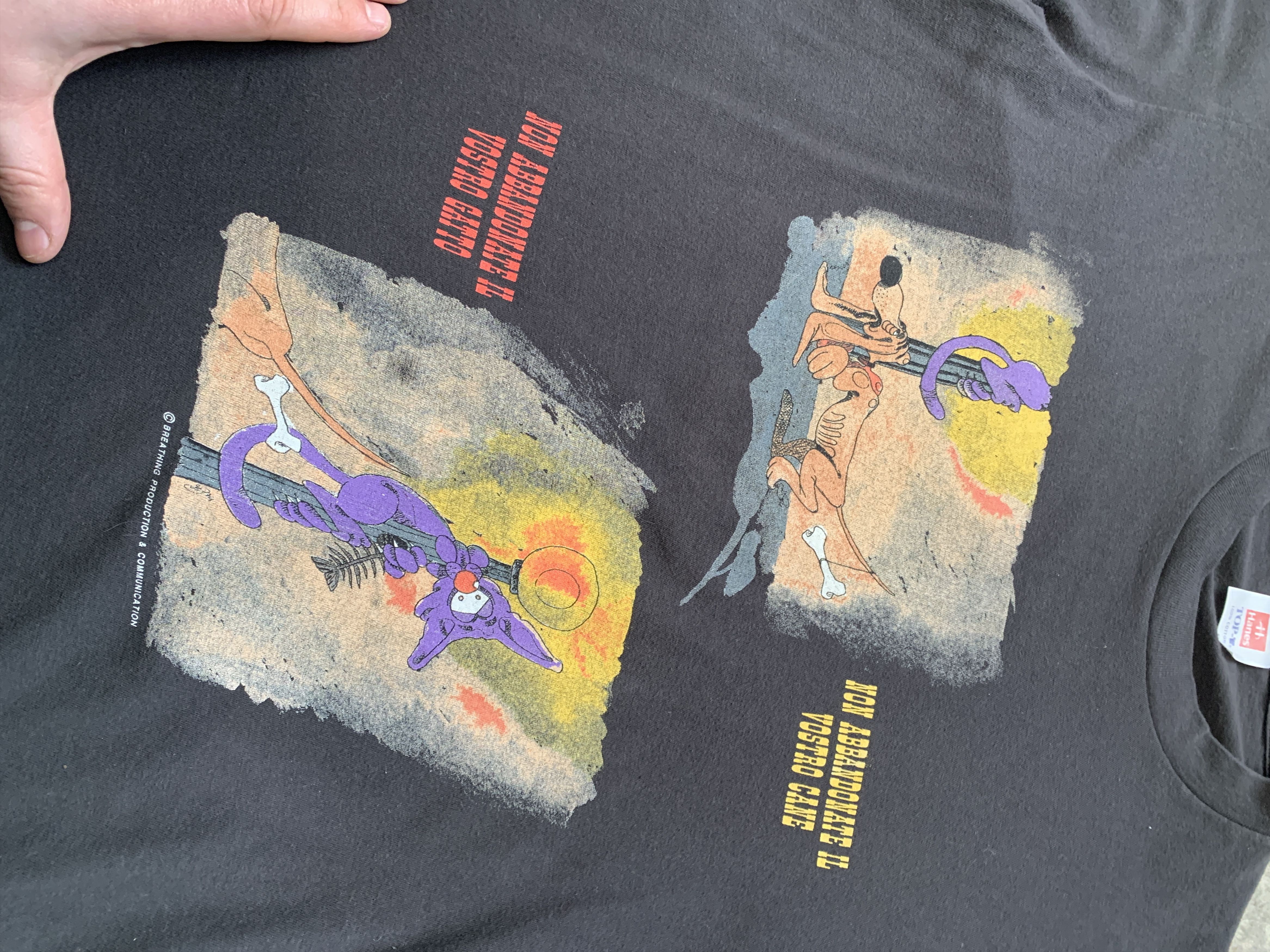 Hanes Non Abbandonate Il Vostro Gatto Vintage T-Shirt Size US M / EU 48-50 / 2 - 3 Thumbnail