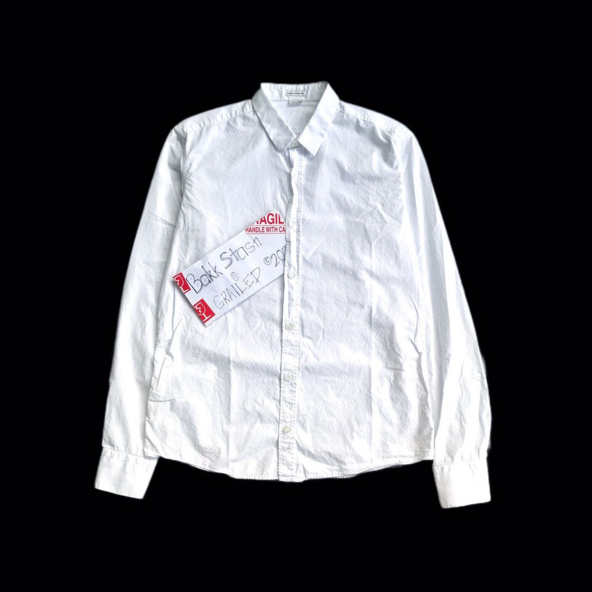 Diagonal Embossed Design Buttoned Shirt