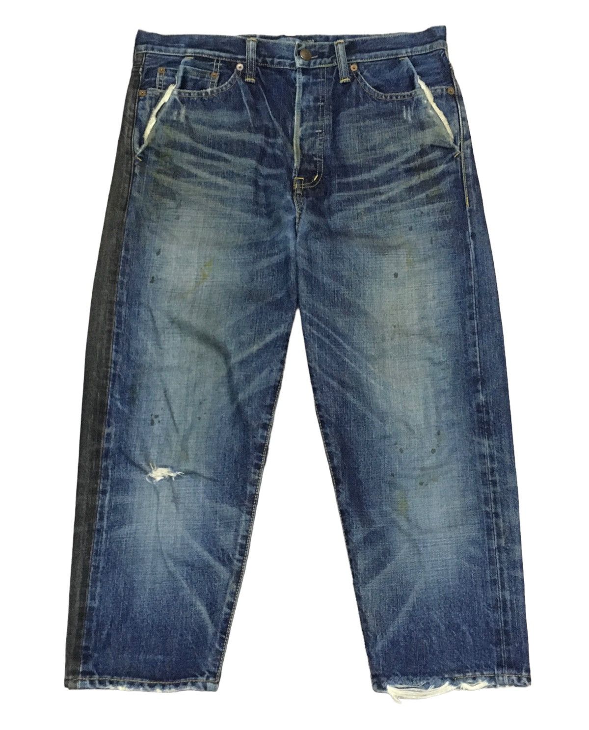 If Six Was Nine Rare Vintage Miharayasuhiro Selvedge Cropped Jeans 1990s Size US 33 - 1 Thumbnail