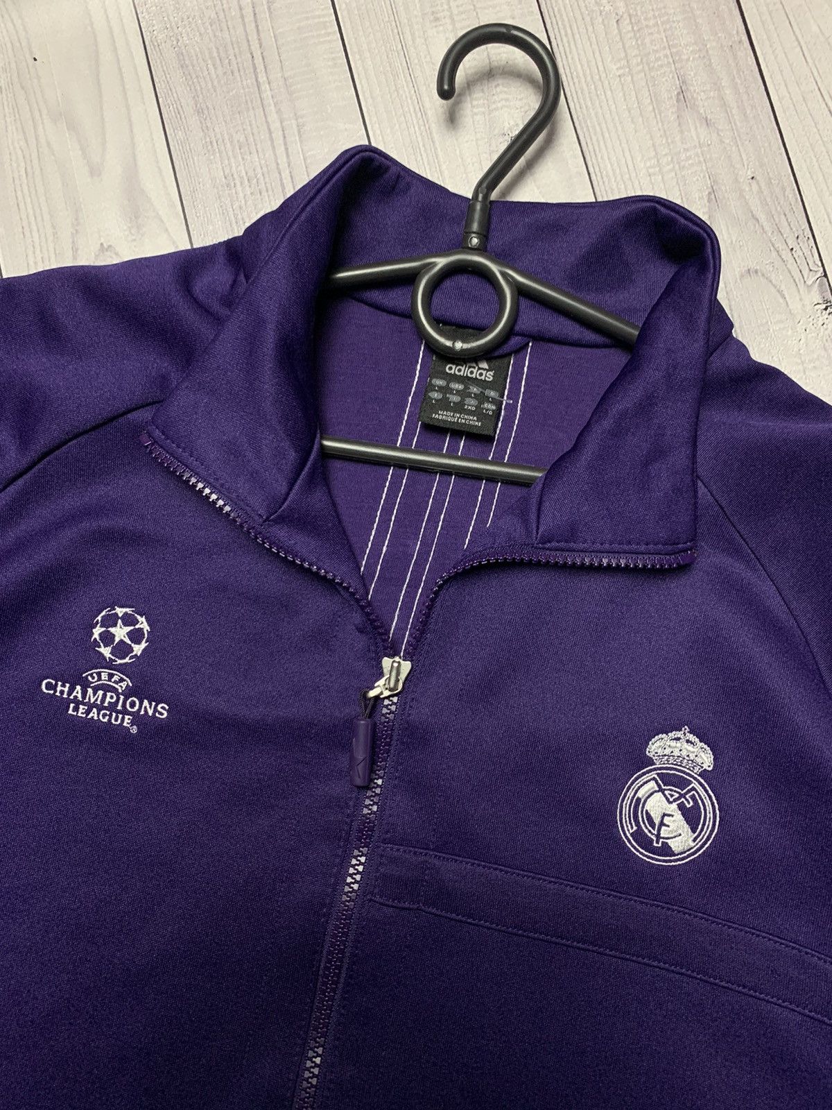 Vintage Vintage Real Madrid adidas soccer track jacket rare purple Size US L / EU 52-54 / 3 - 4 Thumbnail