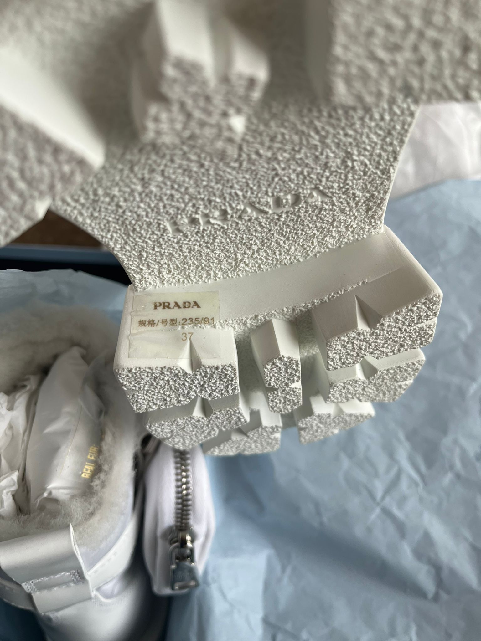 Prada Short Monolith Cargo Pocket Combat Boots in White Size US 7 / IT 37 - 15 Thumbnail