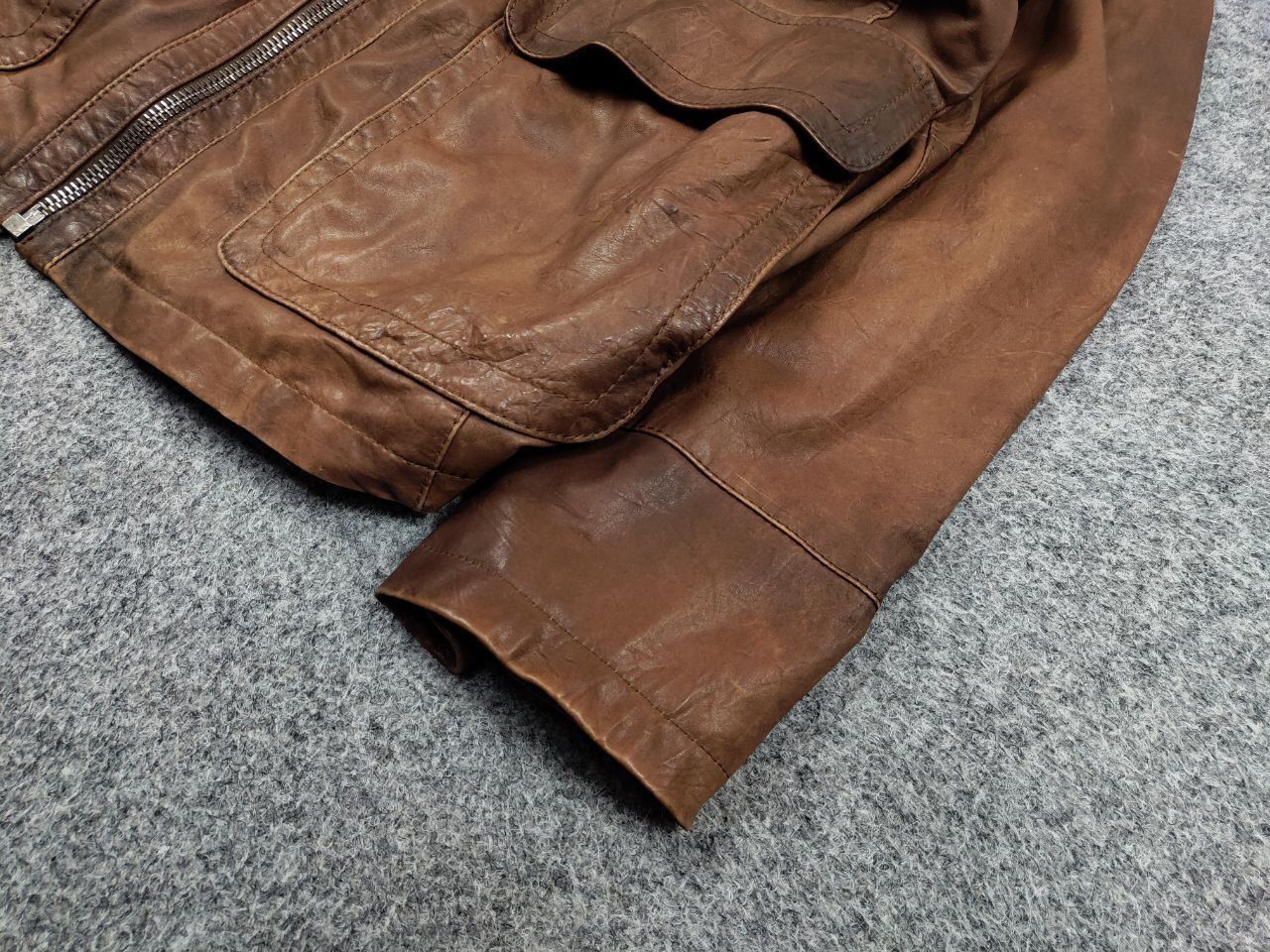 Vintage Werner Christ premium men's brown Leather Jacket Size US L / EU 52-54 / 3 - 5 Thumbnail
