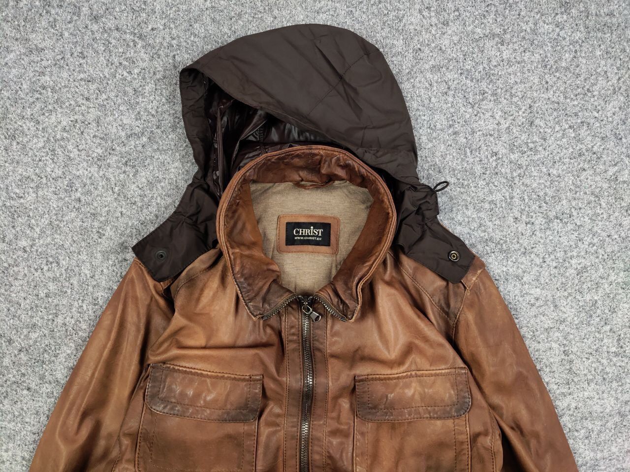 Vintage Werner Christ premium men's brown Leather Jacket Size US L / EU 52-54 / 3 - 8 Thumbnail