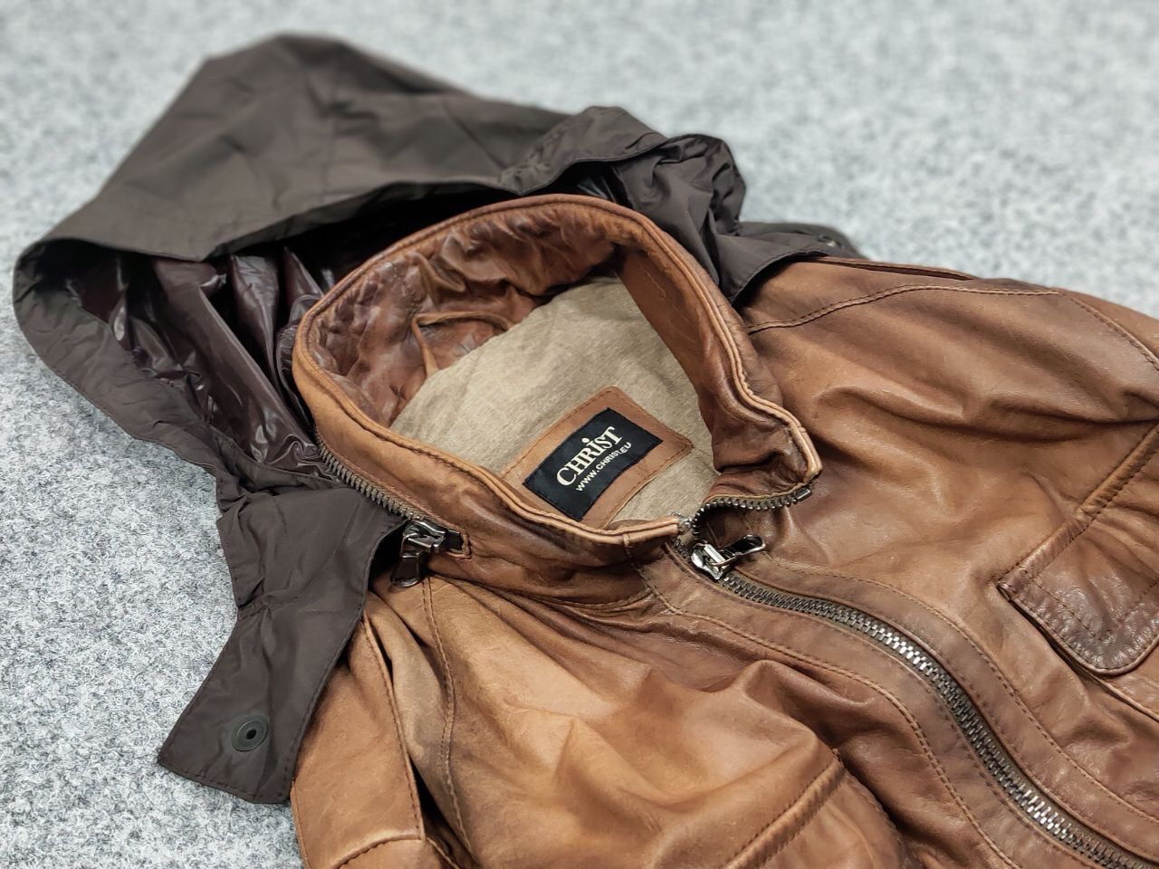 Vintage Werner Christ premium men's brown Leather Jacket Size US L / EU 52-54 / 3 - 17 Thumbnail