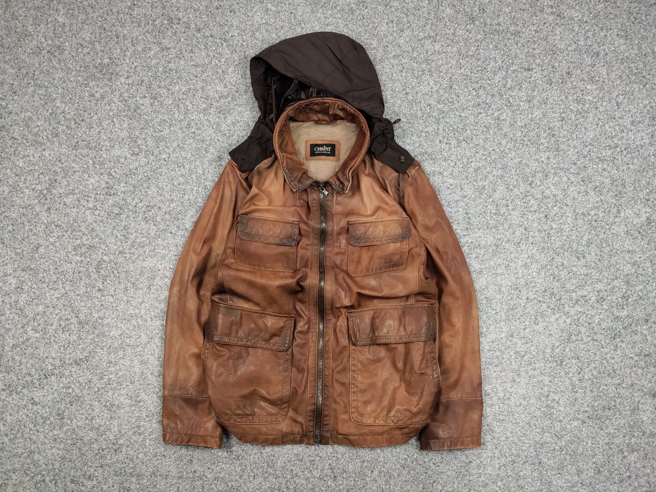 Vintage Werner Christ premium men's brown Leather Jacket Size US L / EU 52-54 / 3 - 1 Thumbnail